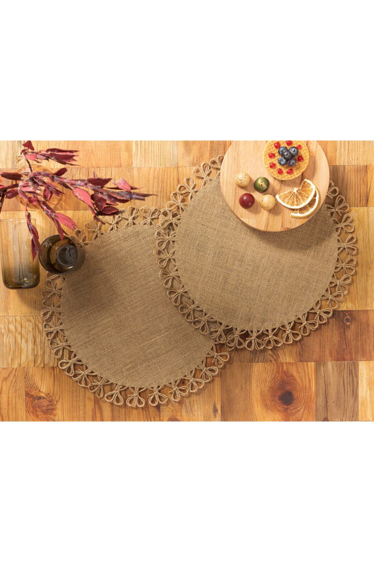 English Home Florale Jüt 2'li Amerikan Servis 38 Cm Bej