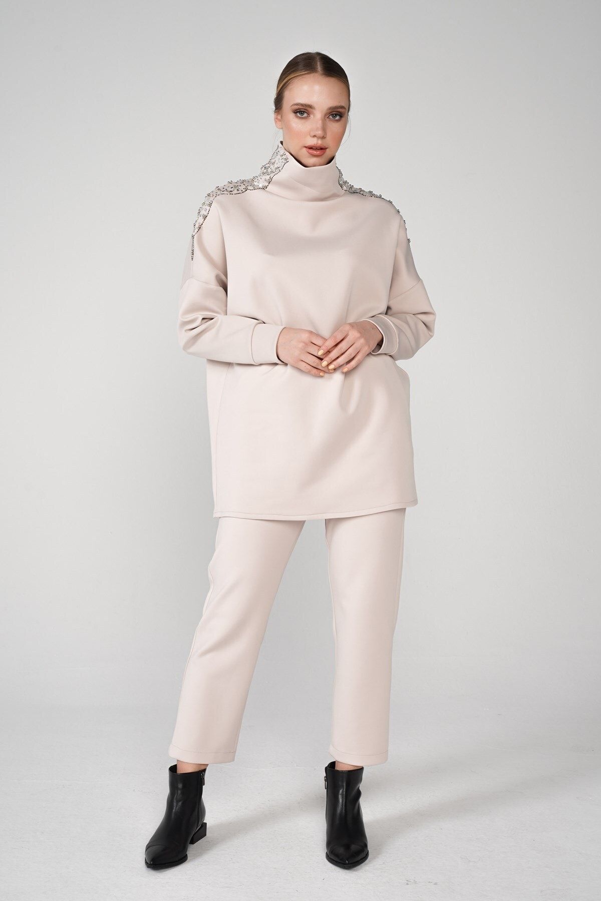 nevprive Holly Scuba Tunik Bej