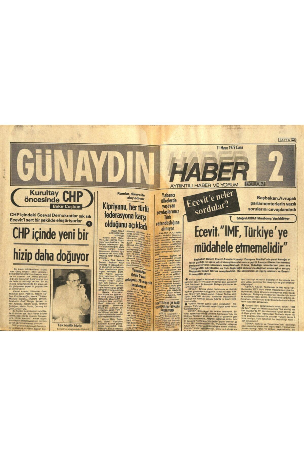 Gökçe Koleksiyon Günaydın Gazetesi Haber 2 Eki 11 Mayıs 1979-amerika Ve Sovyetler Atom Silahlarını Azaltmak Için Anl