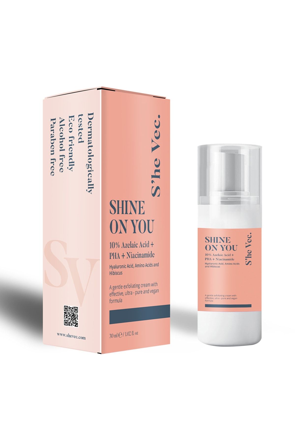 SHE VEC 10% Azelaic Acid + Pha + Niacinamide Canlandırıcı - Ton Eşitleyici - Eksfoliye Edici Krem