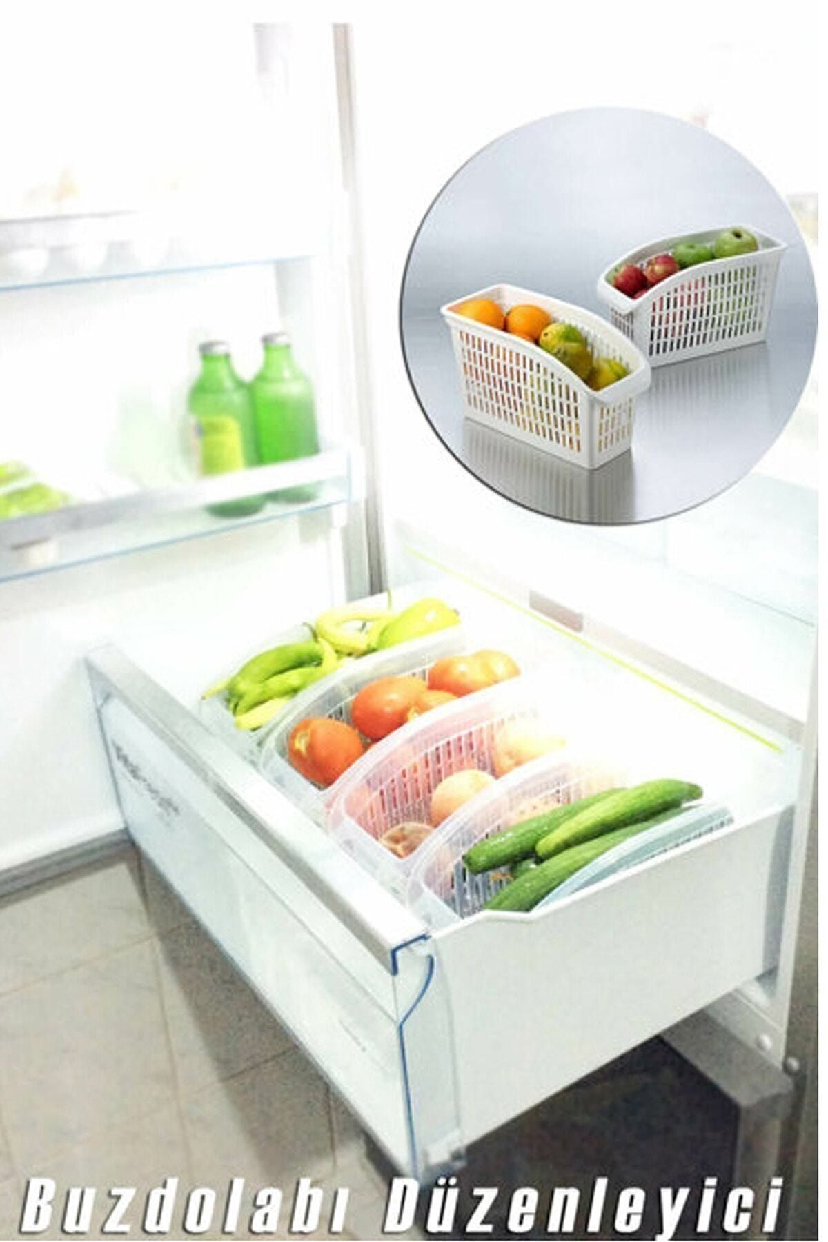 Kitch&Home 5 Adet Buzdolabı Sepeti Dolap Içi Düzenleyici Meyve Sebze Organizer