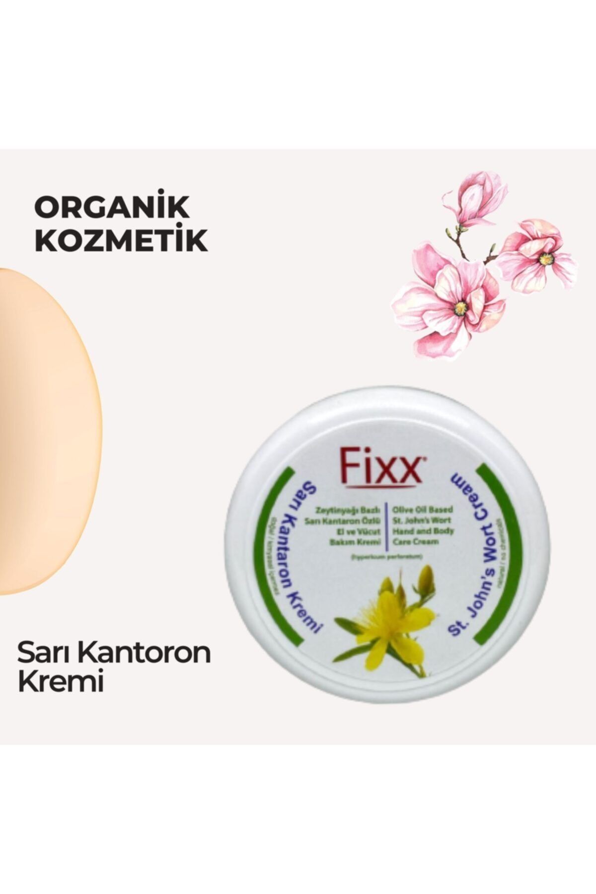 Fixx Doğal Sarı Kantaron Kremi Cilt Solmalarına Çatlaklarına ve Gebelik Çatlaklarına Etkili 40 ml