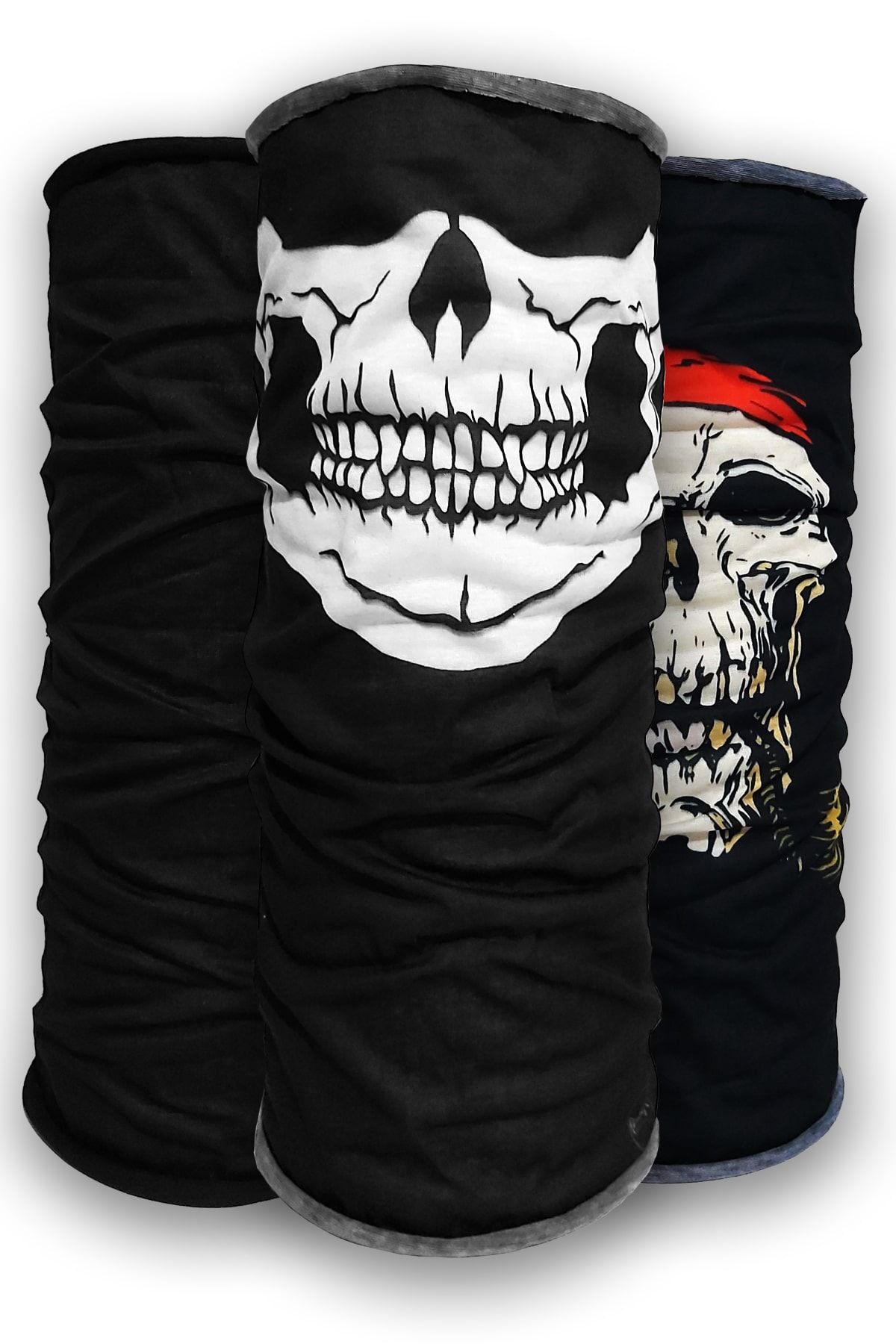 Moraksesuar Motorcu Bandana Boyunluk Maske 3lü Set Buff B200