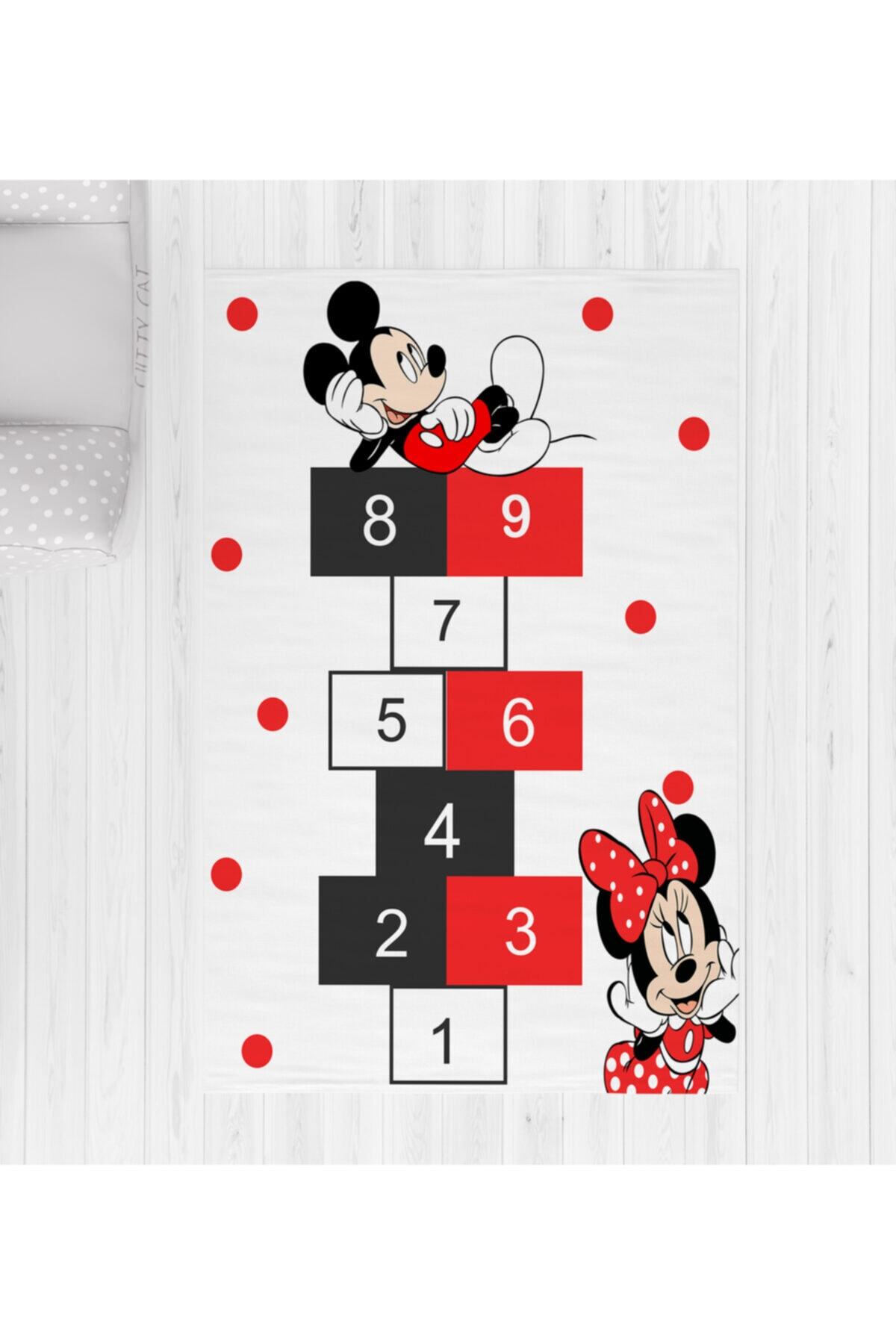 Consept Home Tasarım Mickey Mouse Seksekli Çocuk Odası Halısı