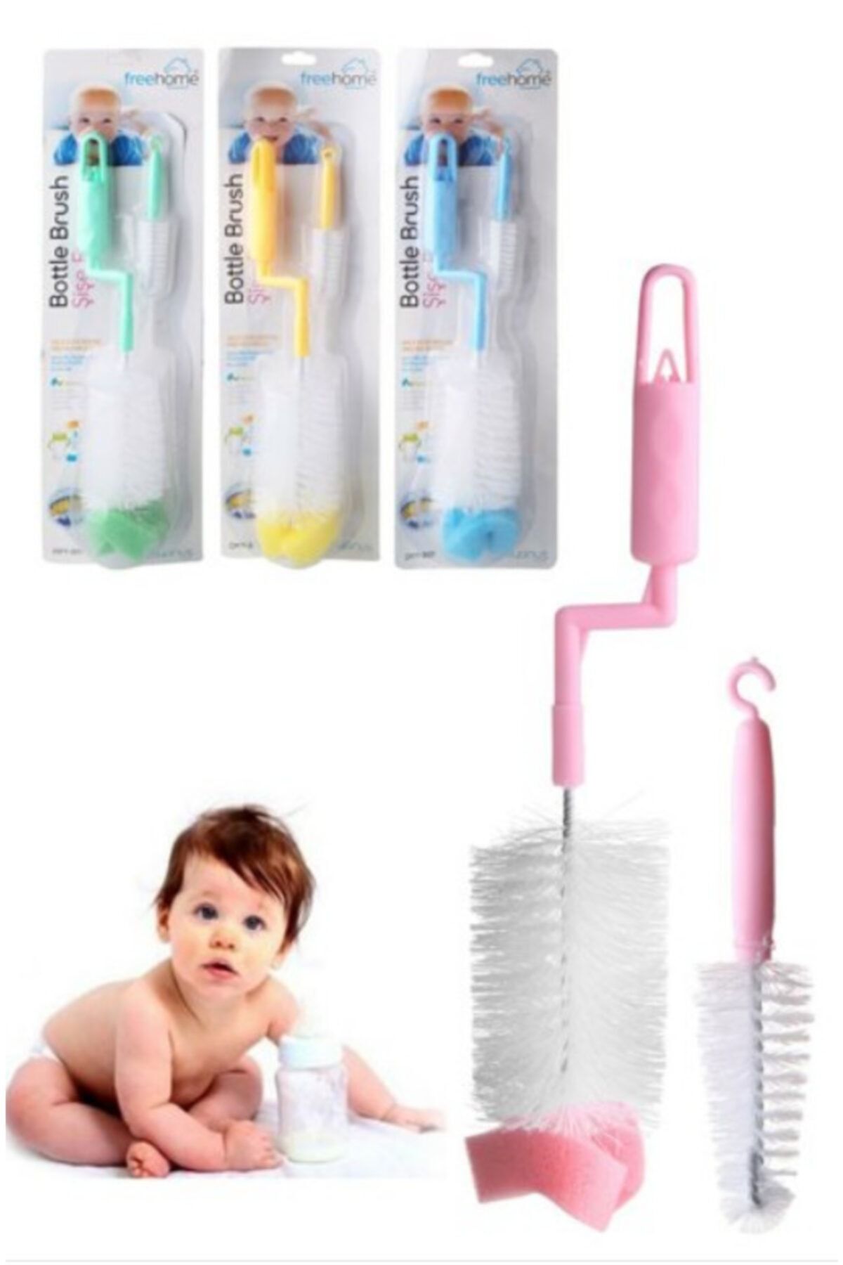 ZUZU MADE Ikili Biberon Ve Şişe Temizleme Fırçası
