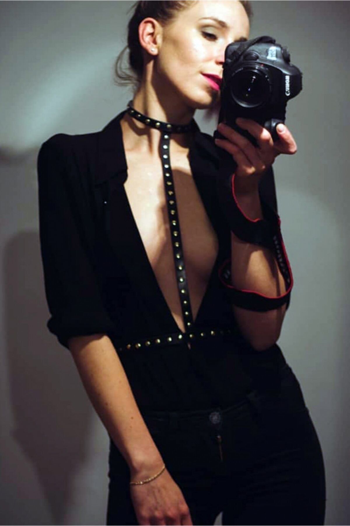Dreamsshop Sıralı Perçinli Şık Harness - Apft343