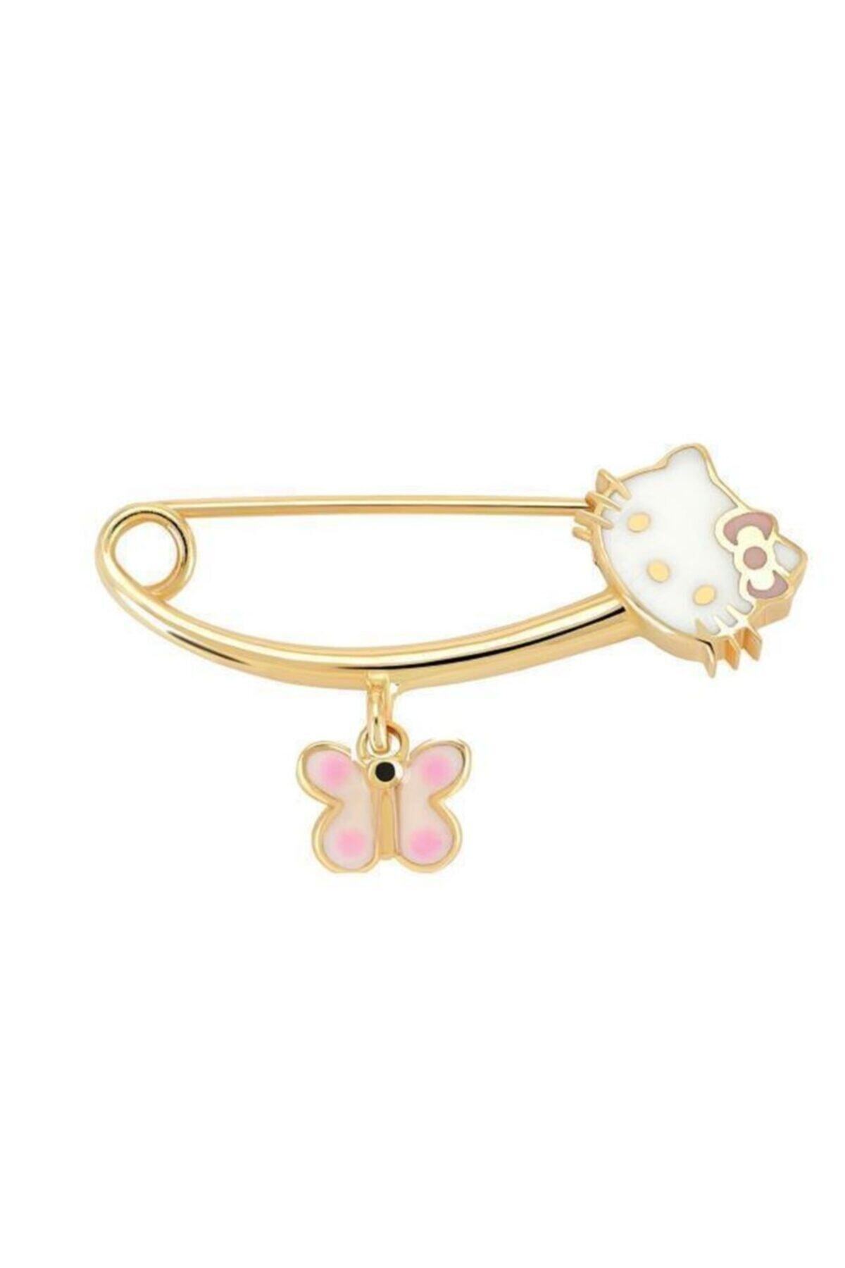 Hello Kitty Altın Bebek İğne In0339a
