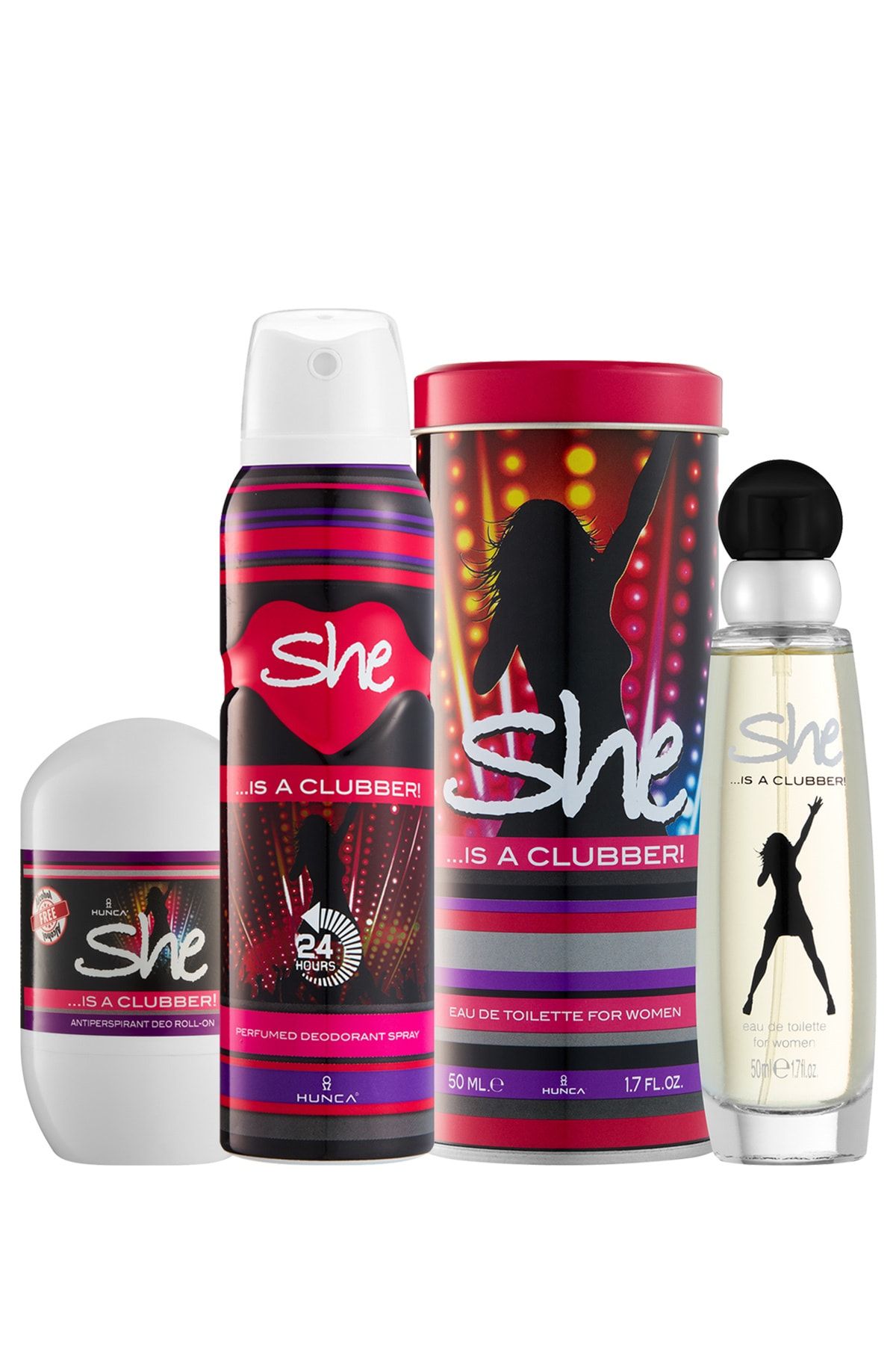 She Is A Clubber Kadın Parfüm Edt 50 Ml +deodorant 150 Ml + Roll-on 50 Ml 8693973040756