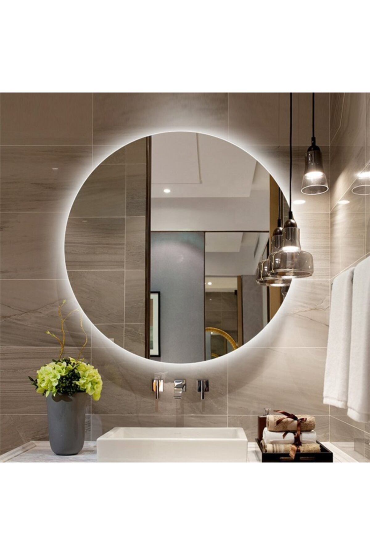 GLOBAL LED MIRROR Beyaz Ledli Banyo Aynası 60 cm