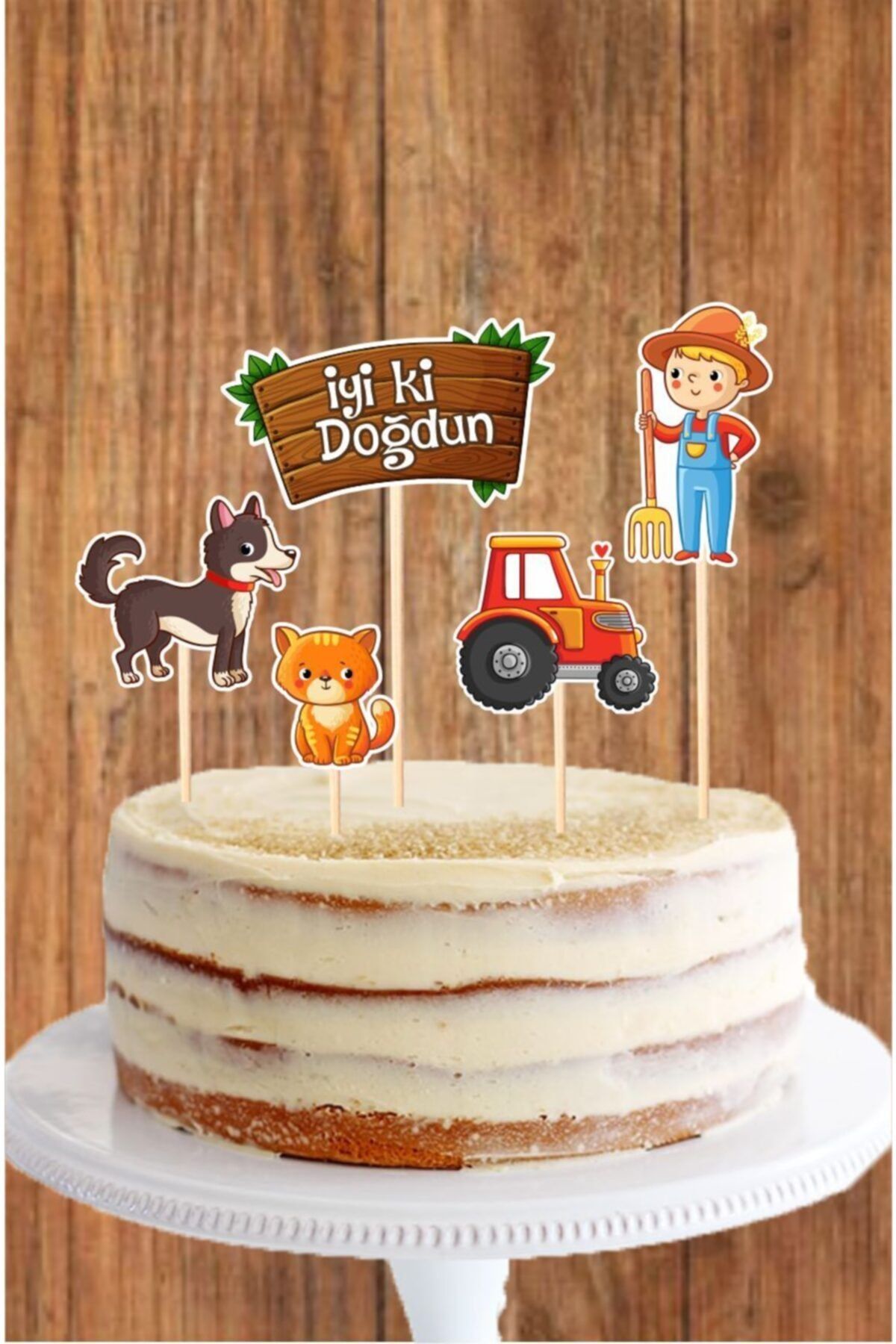 neseligünlerim Çiftlik Konseptli Farm One Pasta Kürdan Süsü ** Kalın Kağıt