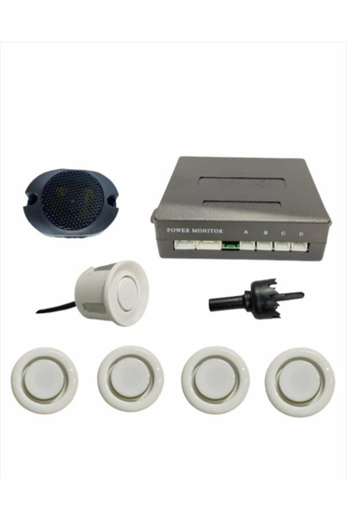 EMAMFK Mfk Park Sensörü Sesli Buzzerlı Bib Bib Ikazlı 4 Gözlü Beyaz 18mm
