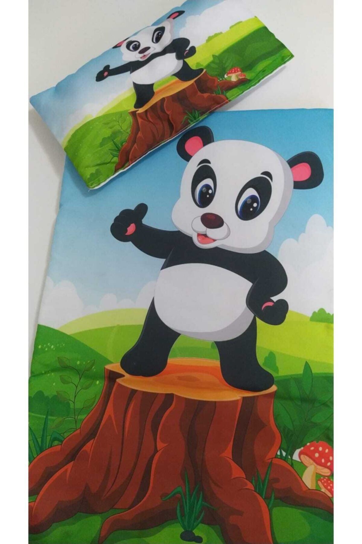 yefe Hediyelik Sevimli Panda Desenli Yastıklı Bebek Alt Açma Minderi - Alt Değiştirme Minderi