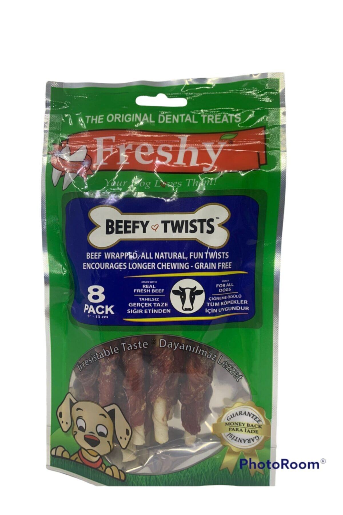 Freshy Beefy Twısts Gerçek Beftek Sargılı Burgu Çubuk Köpek Ödülü 8 Adet 75gr