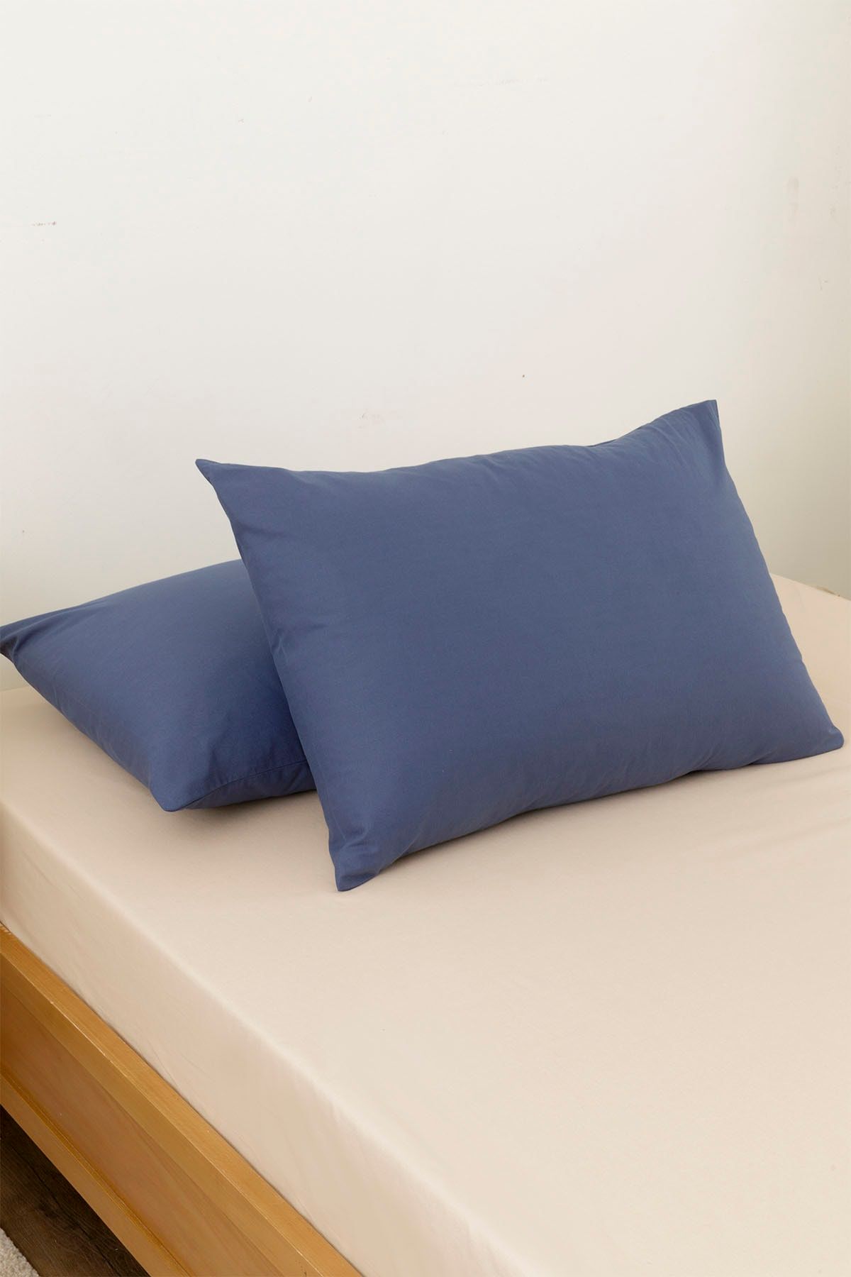 English Home Düz Pamuklu 2'li Yastık Kılıfı 50x70 Cm Gece Mavisi
