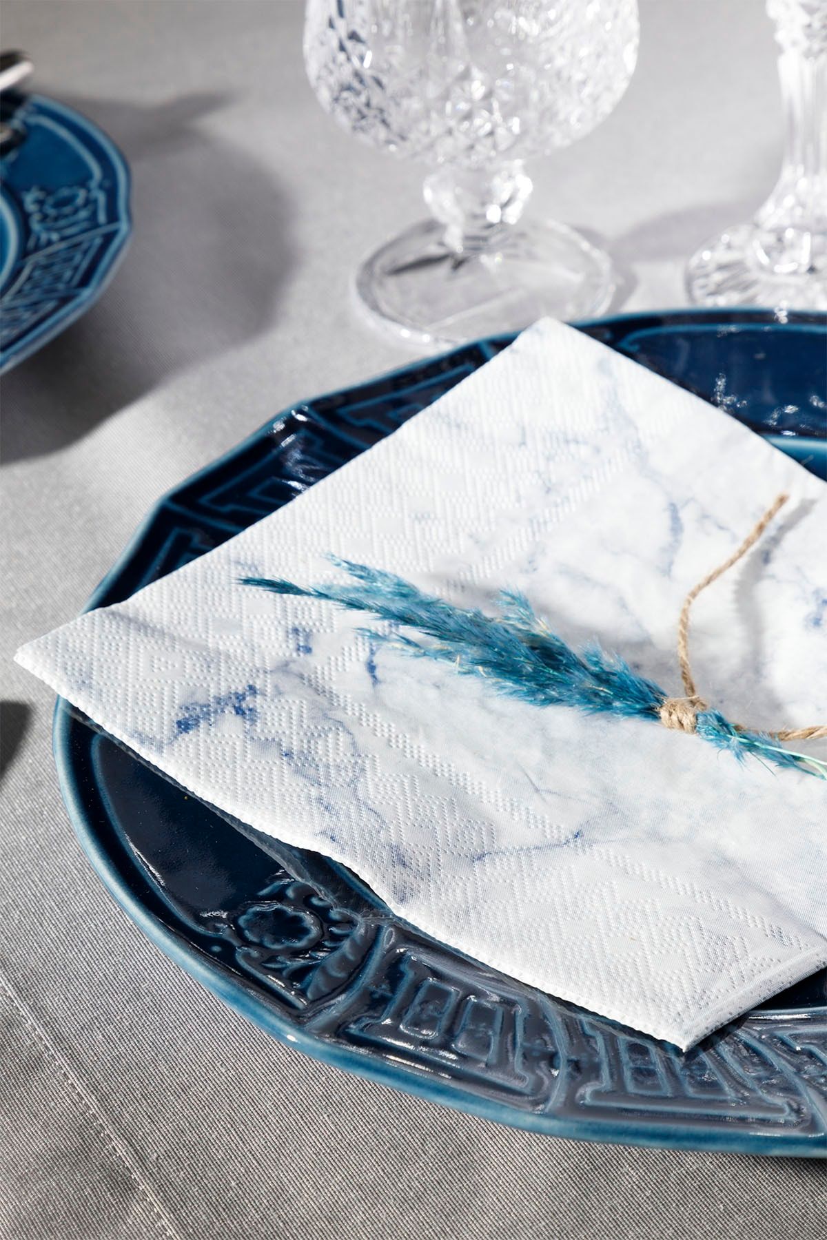 English Home Marble Kağıt 20 Adet Kağıt Peçete 33x33 Cm Beyaz
