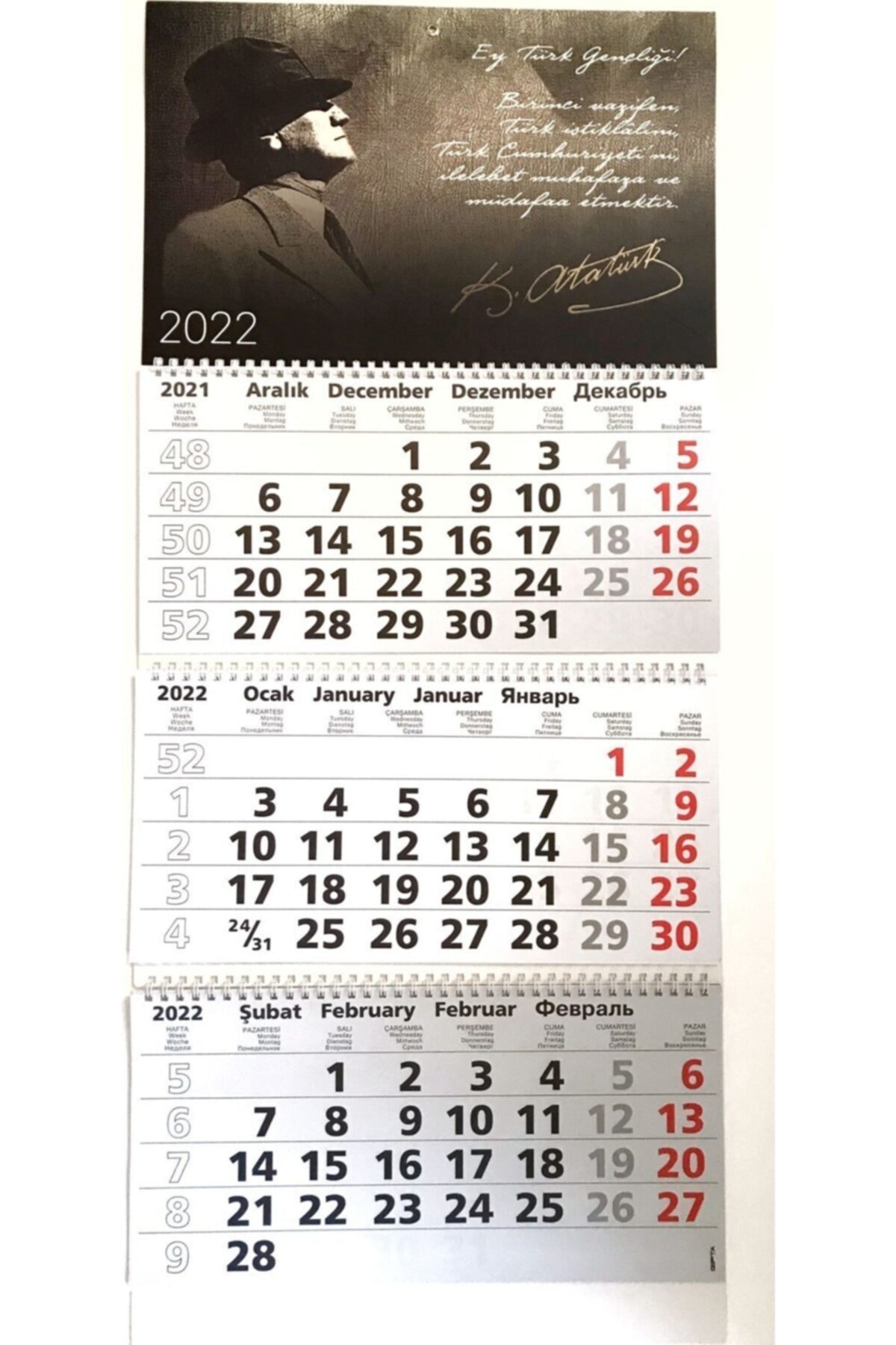 Gıpta 2022 Atatürk Bristol Gemici Takvimi 78 X 33 cm Model - 3