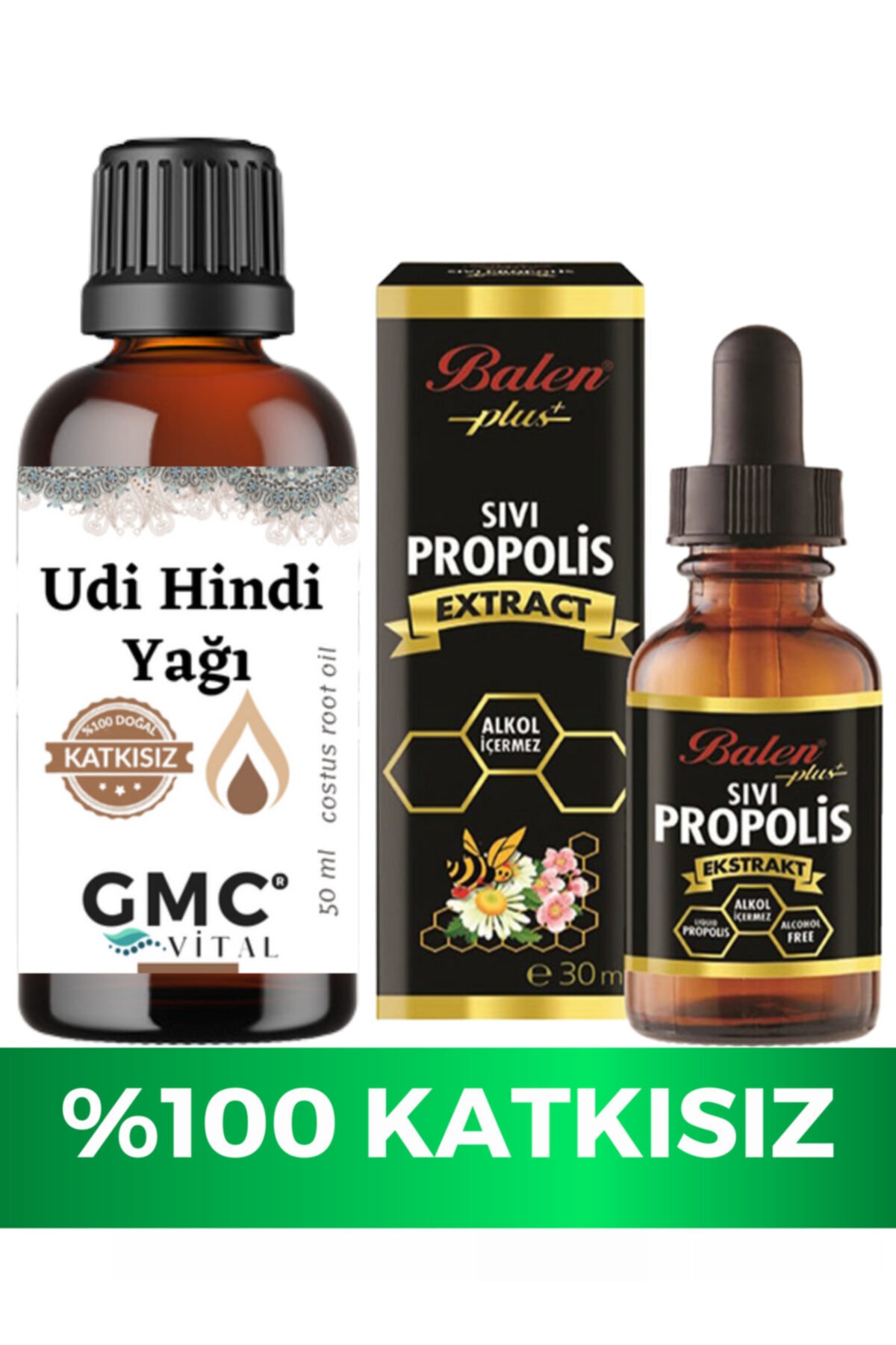 Gmc vital Udi Hindi Yağı 50ml Katkısız + Sıvı Propolis 30ml
