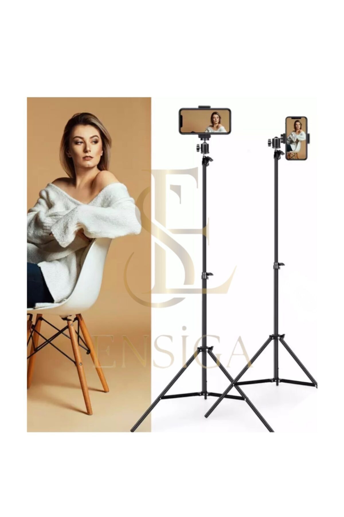 EN SİGA Tripod Telefon Ring Light Tutucu 170 Cm Lamba Işık Ayağı Metal Fotoğraf Stüdyo Lamba