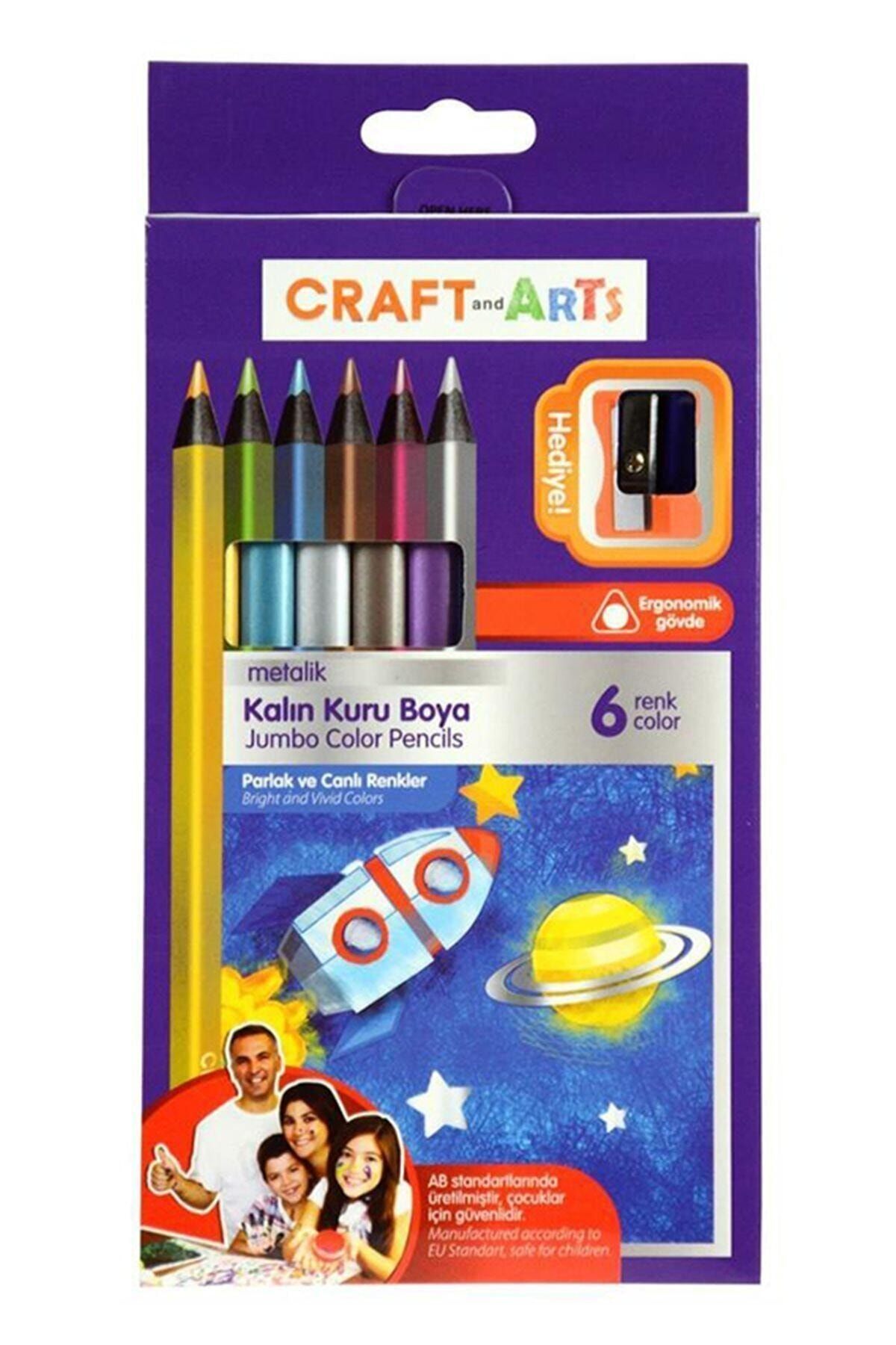 Craft and Arts Metalik Jumbo Kuru Boya 6 Renk