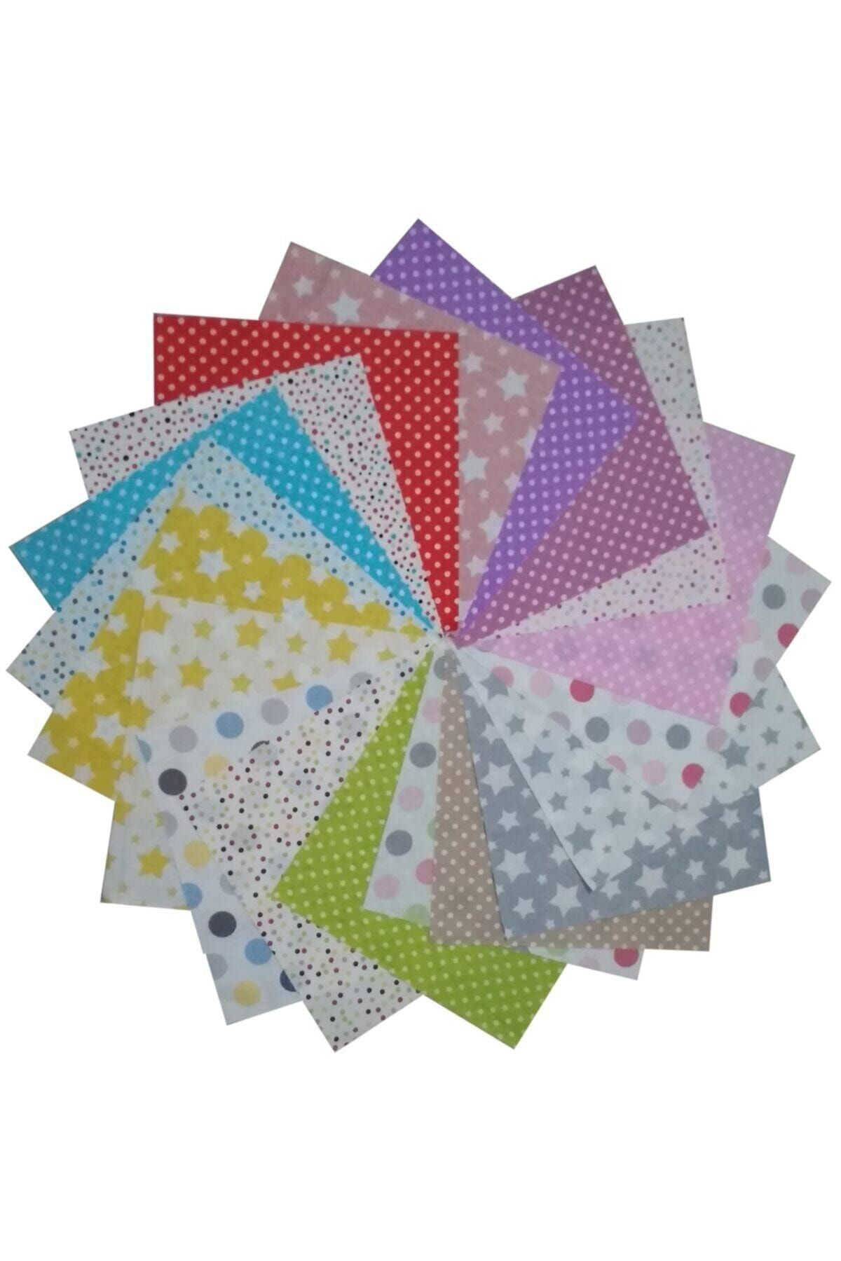 Kırkyama Patchwork Home 25x25 Cm 20 Parça Kırkyama Patchwork Kumaş Elişi 40yama Dikiş Hobi - Noktalar Ve Yıldızlar Serisi