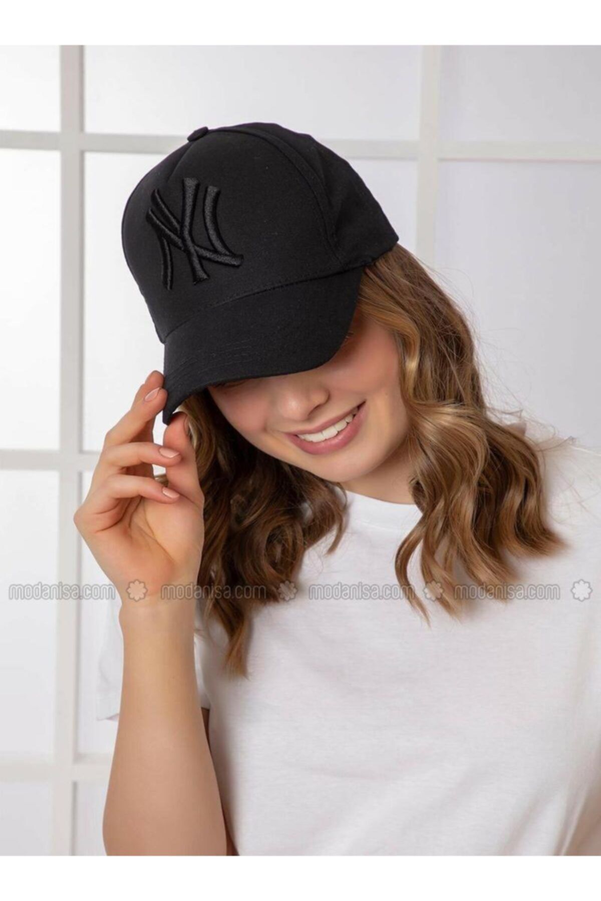 DEĞİŞİM AKSESUAR Unisex Siyah Ny New York Şapka Siyah Nakışlı