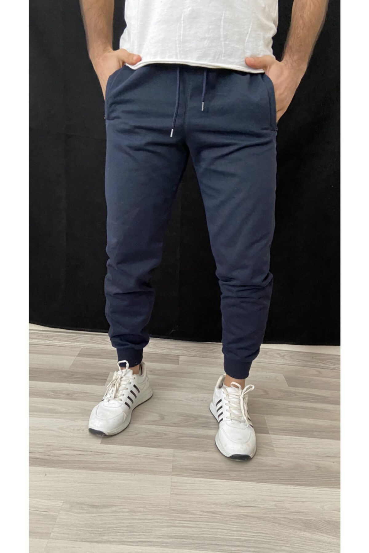 READY STORE Lacivert Erkek Athletec Sport Baskılı Slim Fit Eşofman Altı