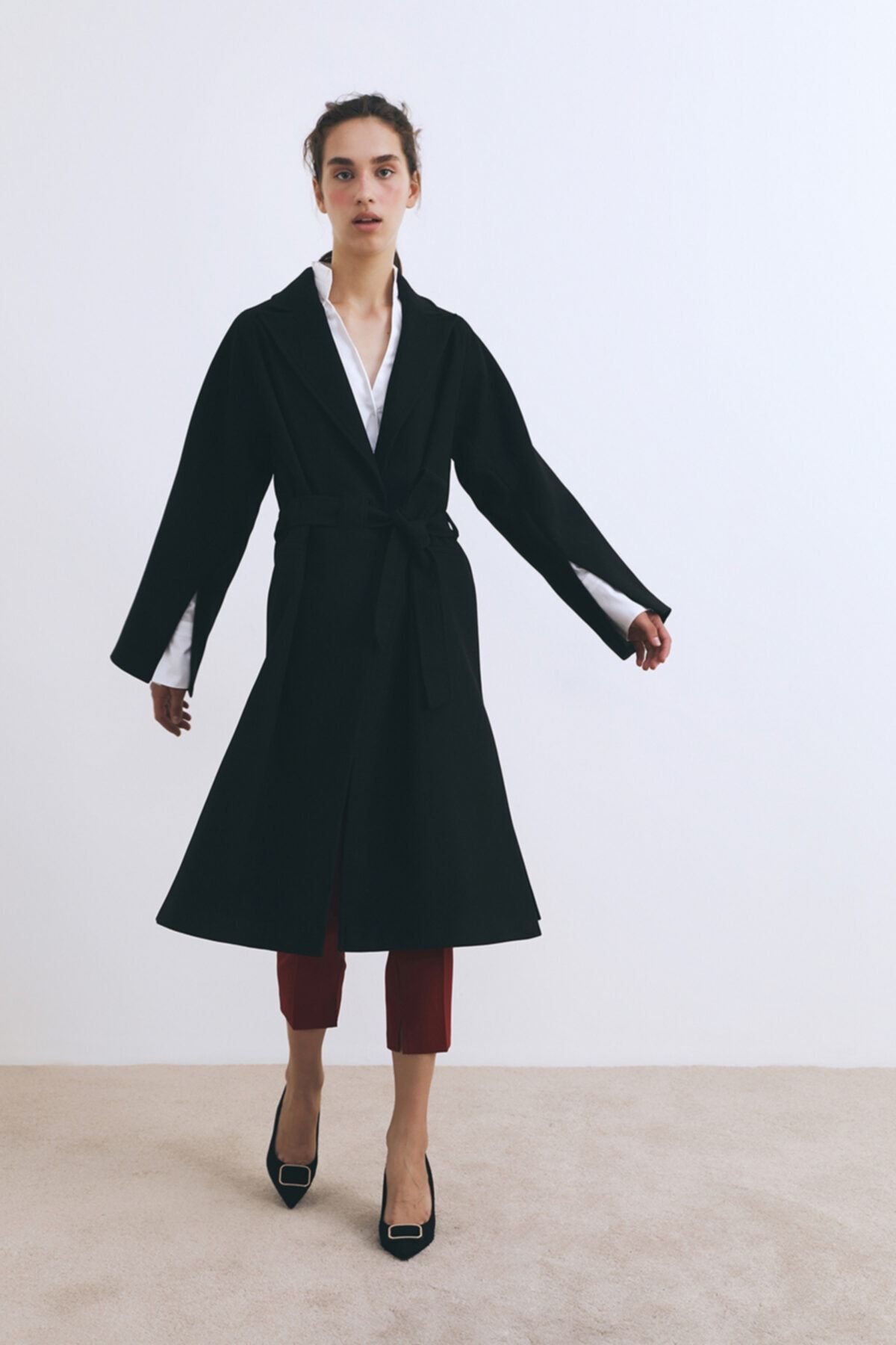 W Collection Kadın Siyah Manto
