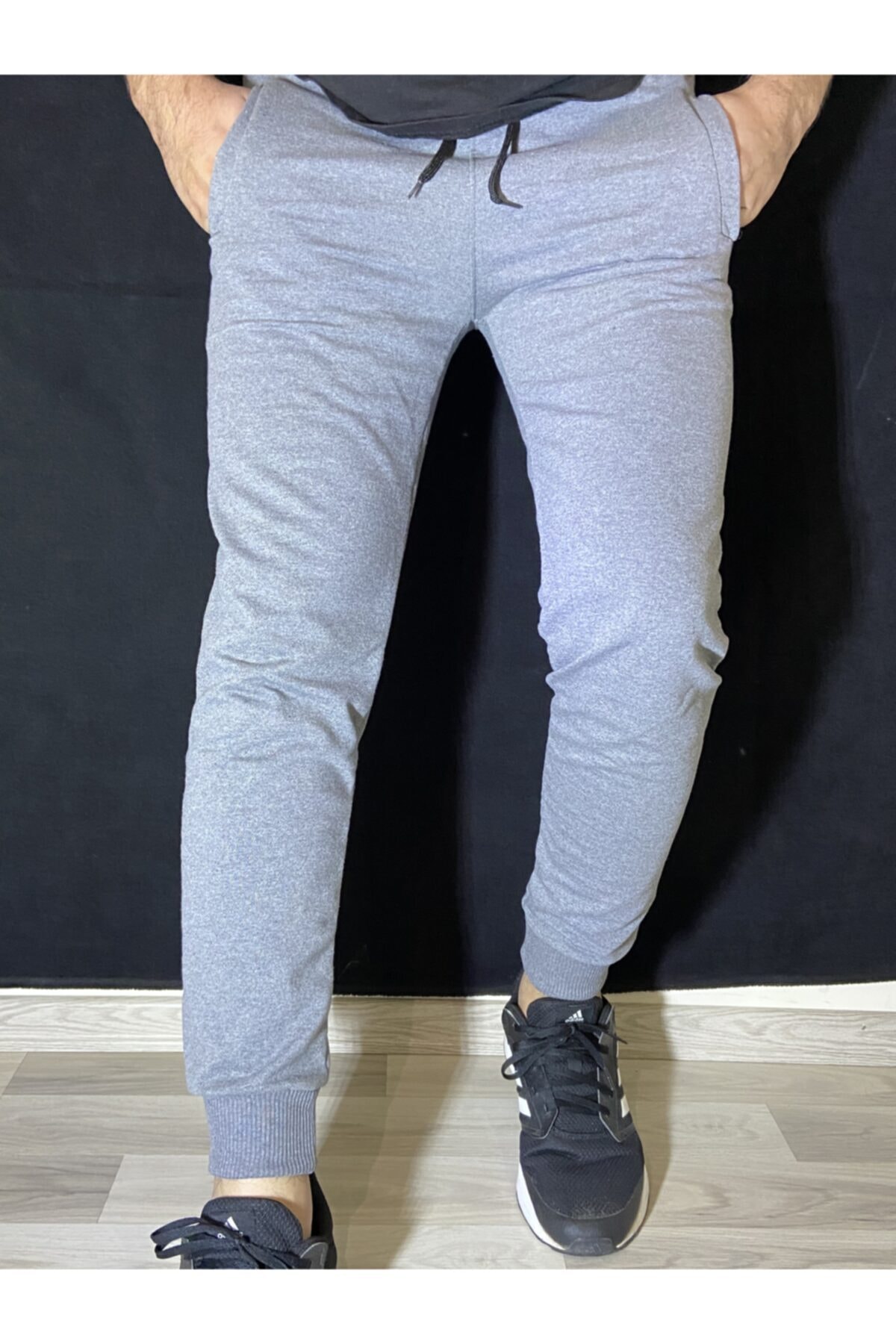 READY STORE Gri Erkek Athletec Sport Baskılı Slim Fit Eşofman Altı