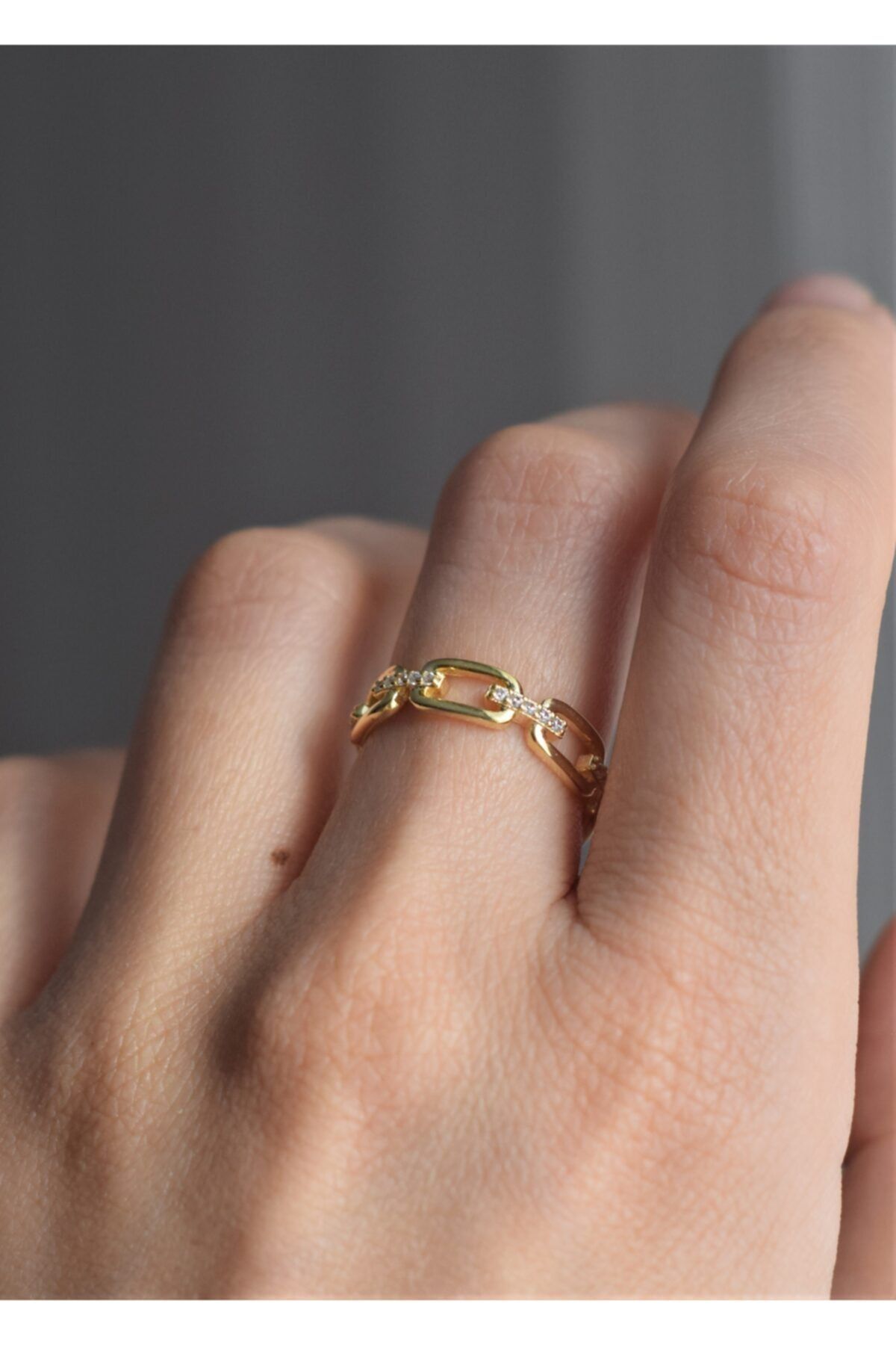 Bediabijou Gold Zirkon Taşlı 925 Ayar Gümüş Yüzük