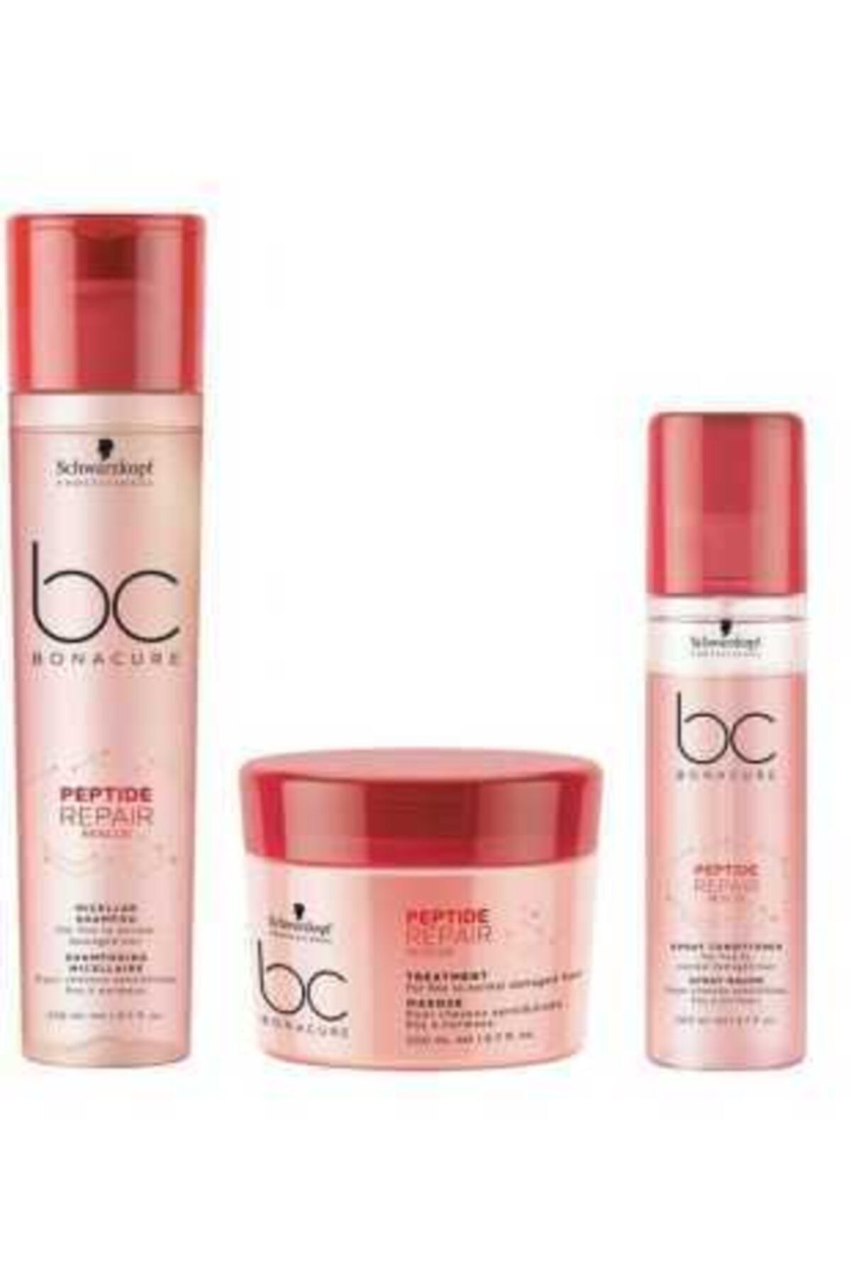 BC Bonacure Peptide Acil Kurtarma Micellar Şampuanı 250 ml + Maske 200 ml + Sprey Krem 200 ml