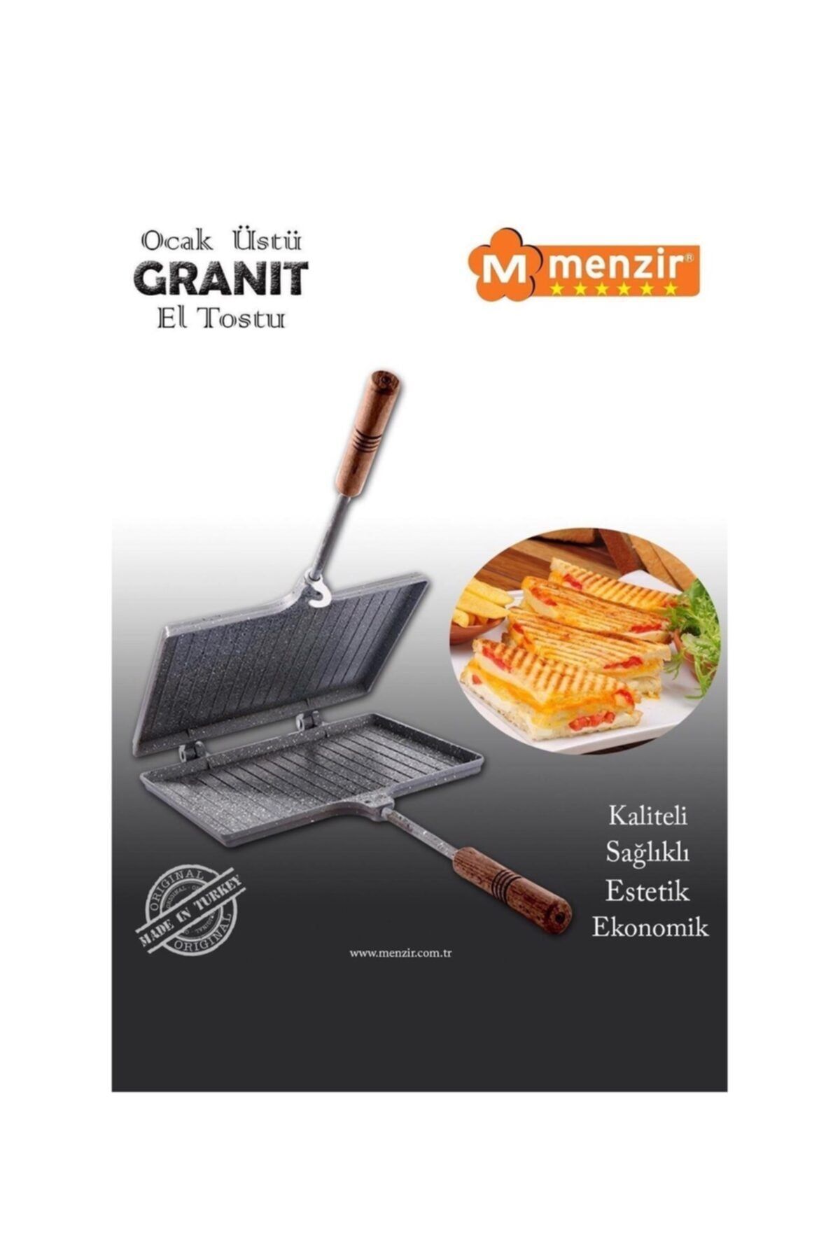 MENZİR Ocak Üstü Granit El Tost Makinesi