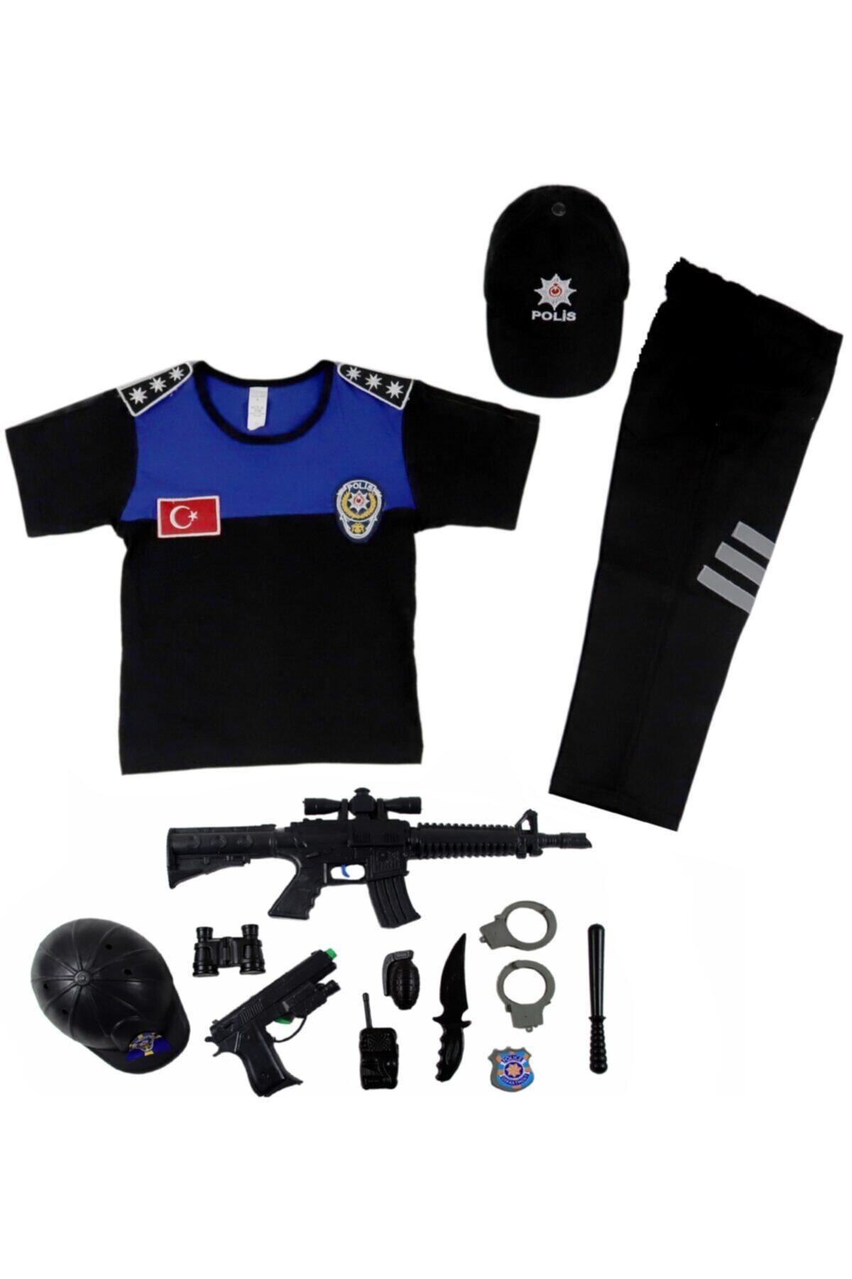 Liyavera Unisex Kısa Kollu Lacivert Sivil Toplum Polis Kostümü Çocuk Kıyafeti 3