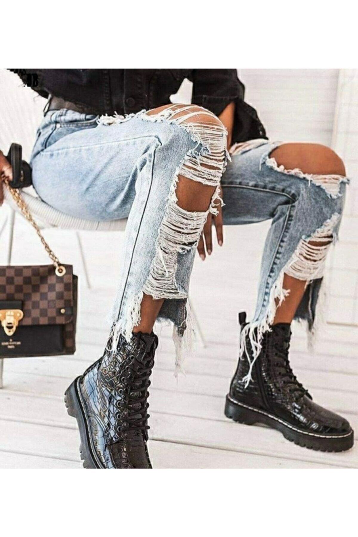TRENDY Yırtık Detay Kot Pantolon