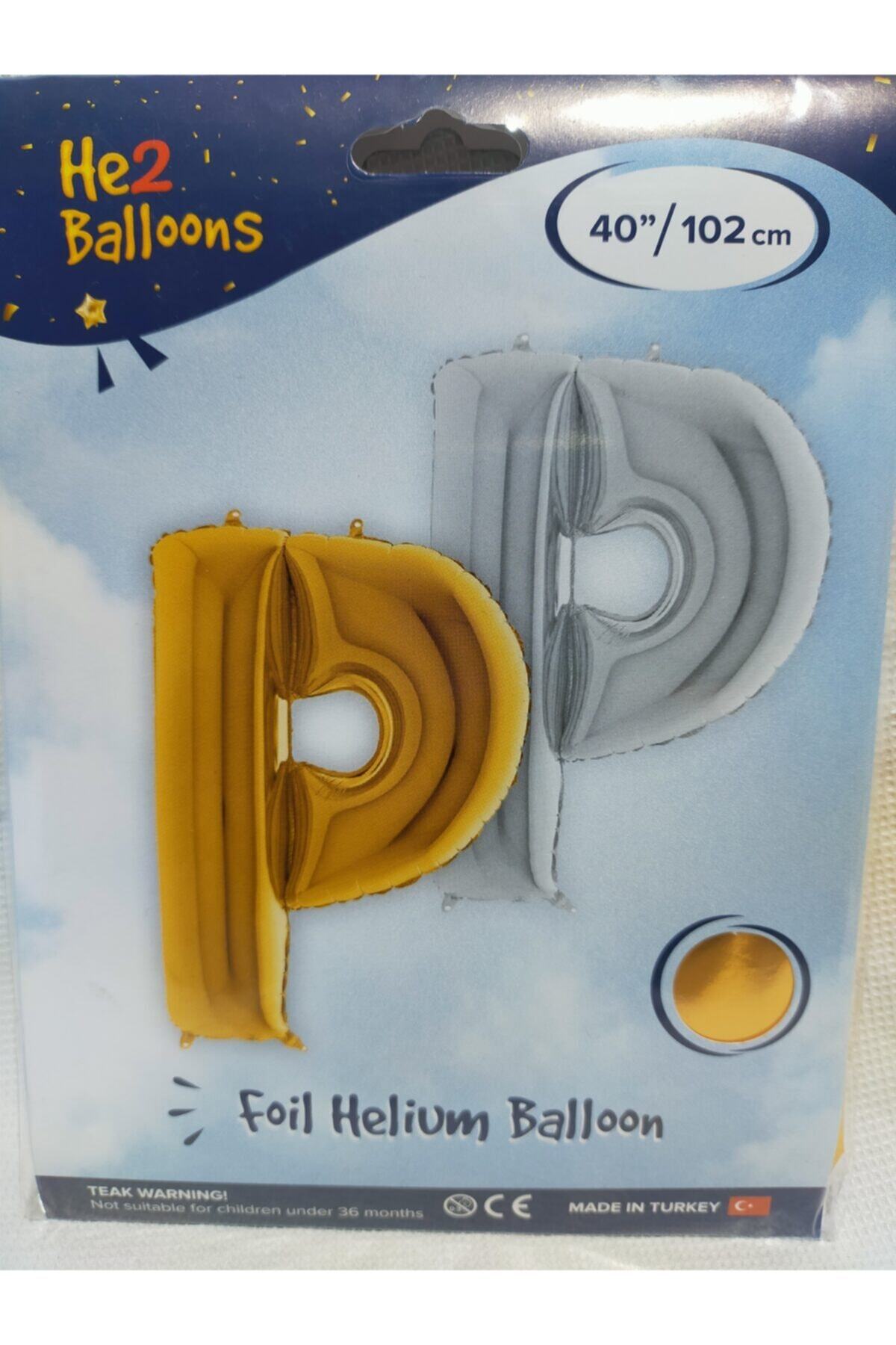 DÜĞÜN DERNEK PAZARI P Harfi Gold Folyo Balon 102 Cm