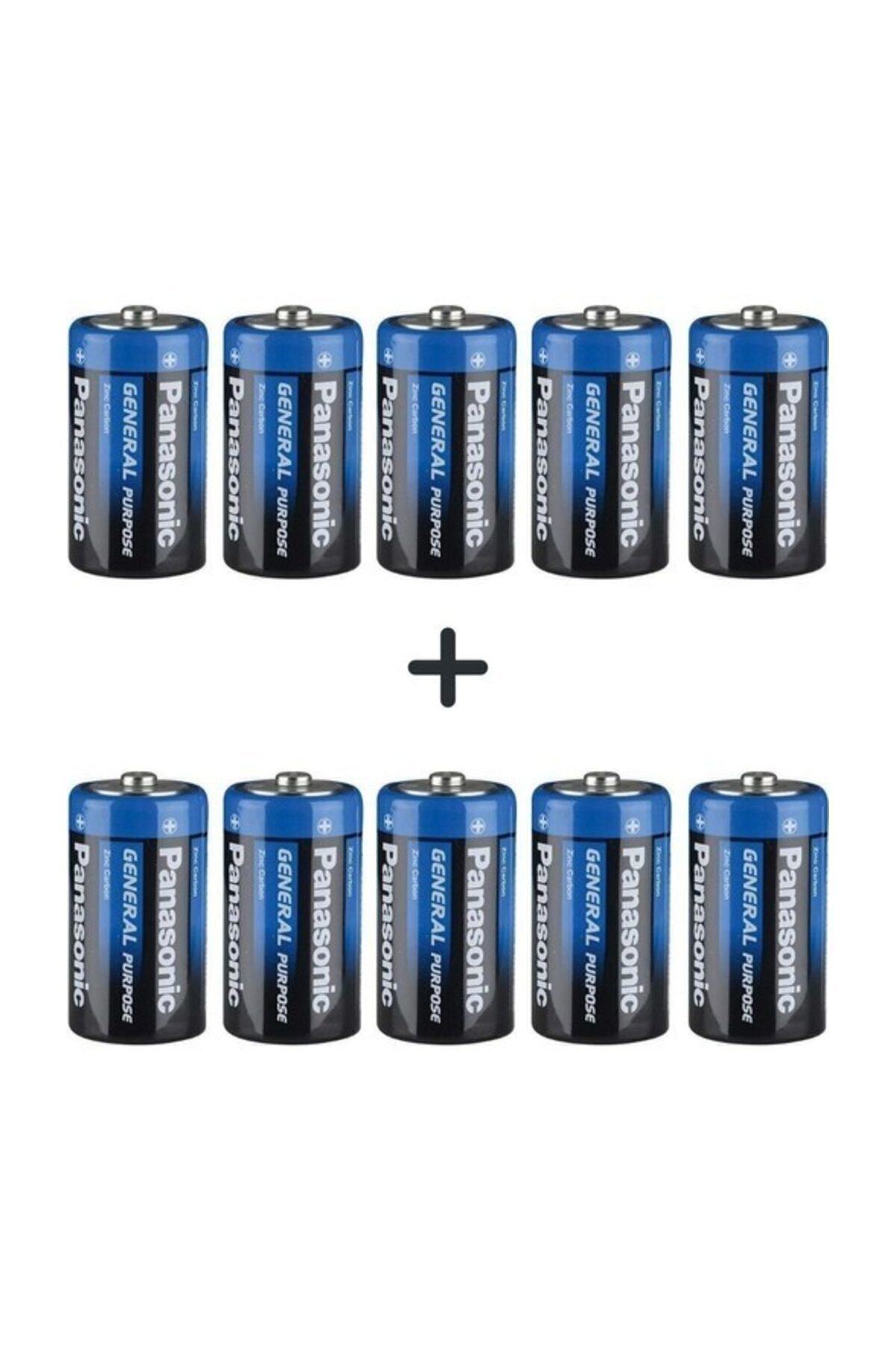 PANASONIC 10'lu Özel D Büyük Boy Pil Paketi 10 D