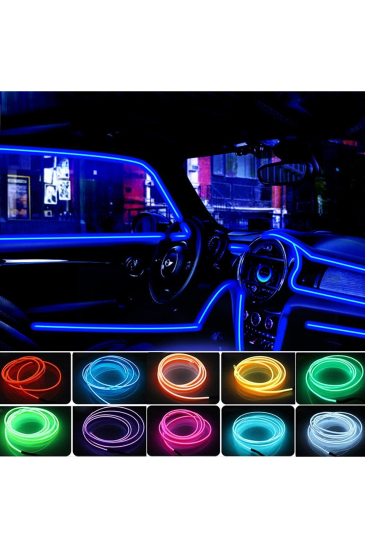 ensadepo Neon Torpido Ledi Kırmızı Araç Içi Renkli Neon Ip Şerit
