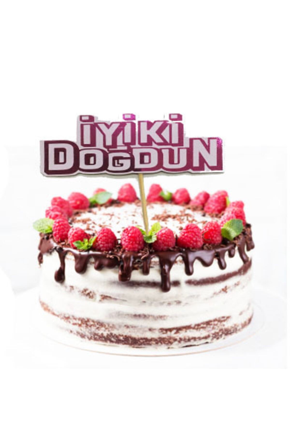 İnançStore Pembe Renk Iyiki Doğdun Yazılı Kürdan Süsü 2 Adet 8x8 cm