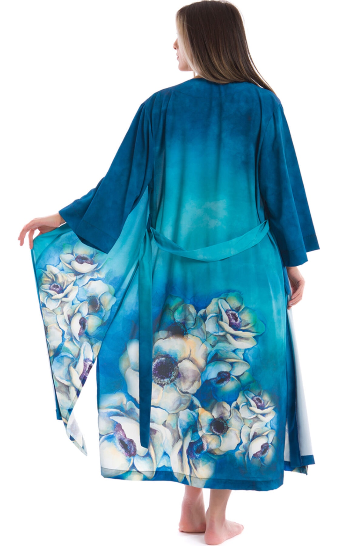 Yeşim Livaoğlu Uzun Kimono Mavice