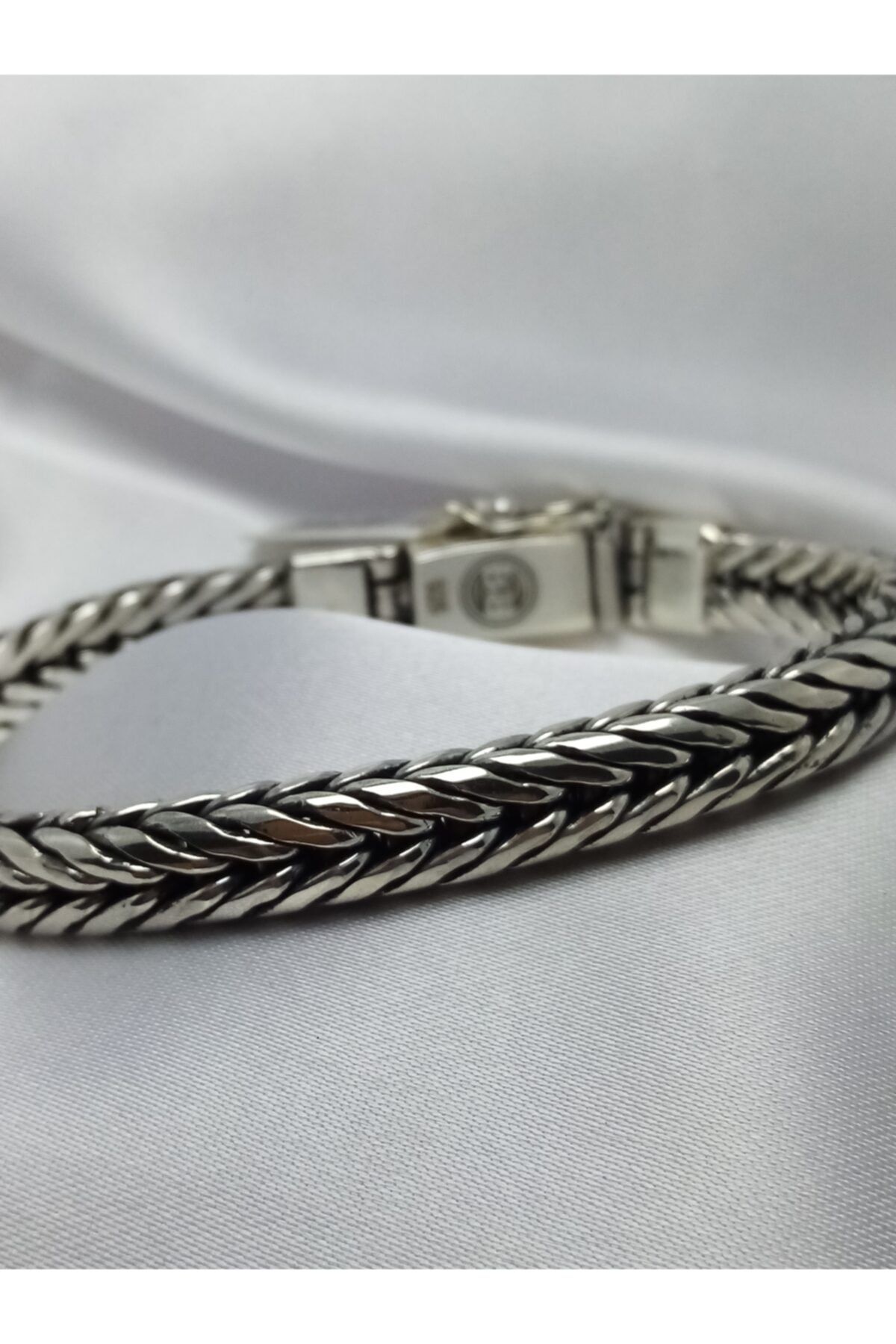 CMJEWELS Erkek Masif 925 Gümüş Bileklik Kutu Kilit El Işi 85,48 gr