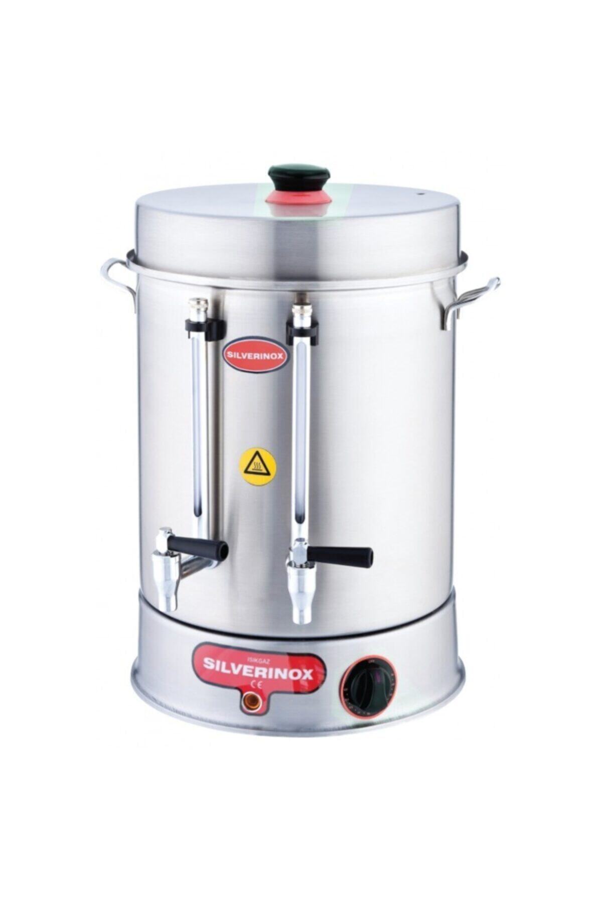 Silverinox Silver Metal Çevirmeli Musluk Çay Makineleri 60 Bardak 7 lt