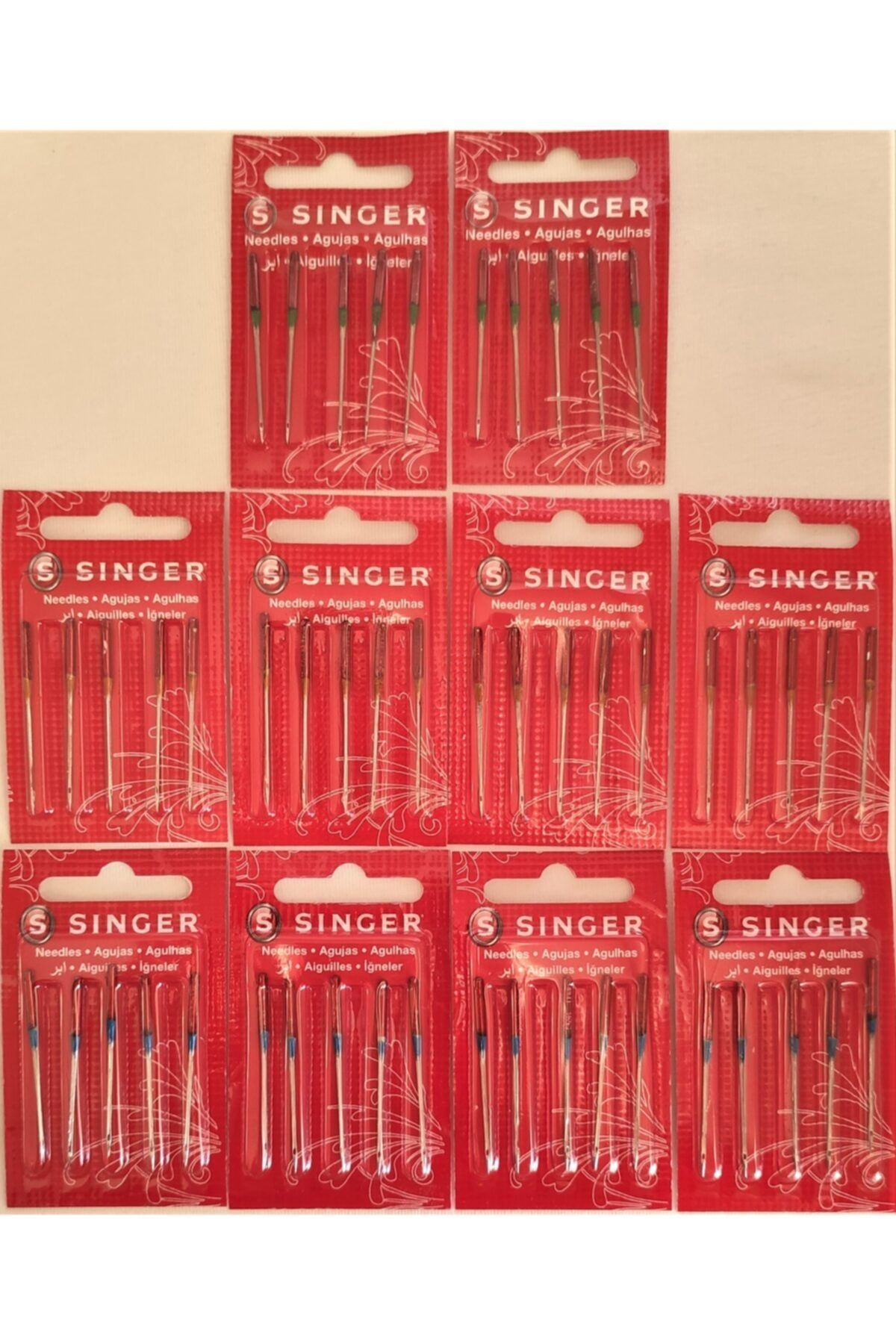 SİNGER 9-11-14 Numara Dikiş Makinesi Iğnesi 10lu Set 2020-9(2pk) 11(4pk) 14(4pk)