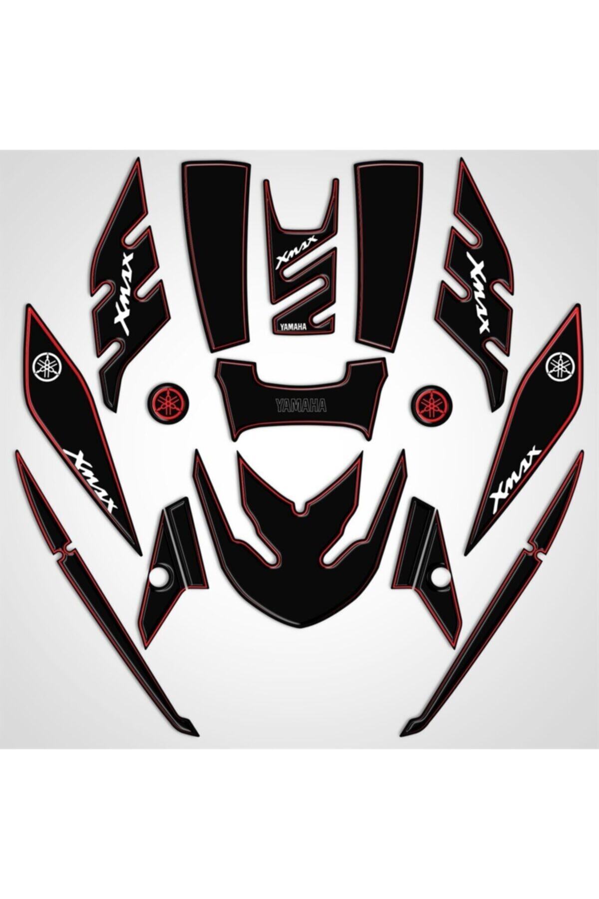 Redline Grafik Yamaha Xmax 2014-2017 Full Body Kit Sticker Pad Siyah Kırmızı