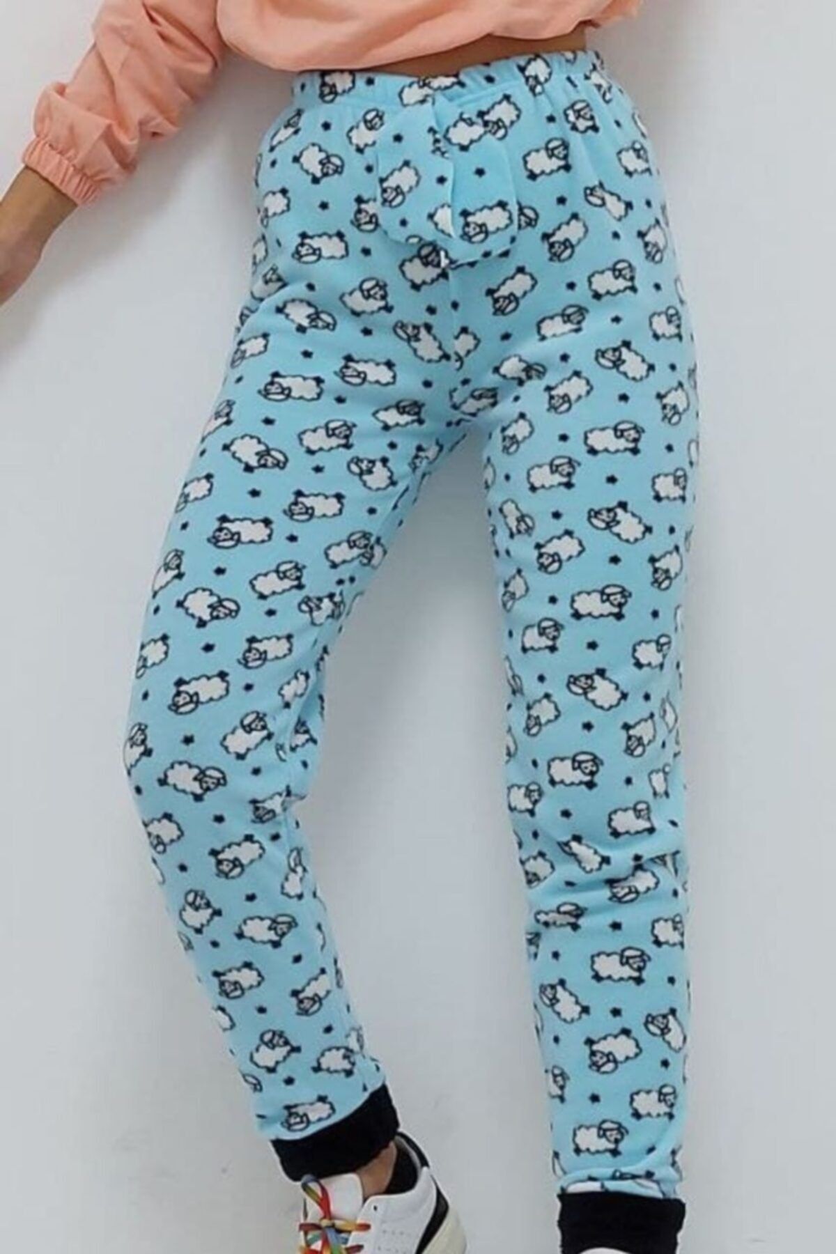 Berlinshop Koyun Desenli Pijama Altı Turkuaz
