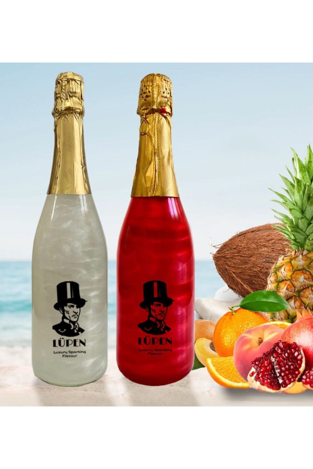 Lüpen Simli Lux Coconat Sx On The Beach Aromalı 750 Ml Alkolsüz Gazlı İçecek 2 Adet