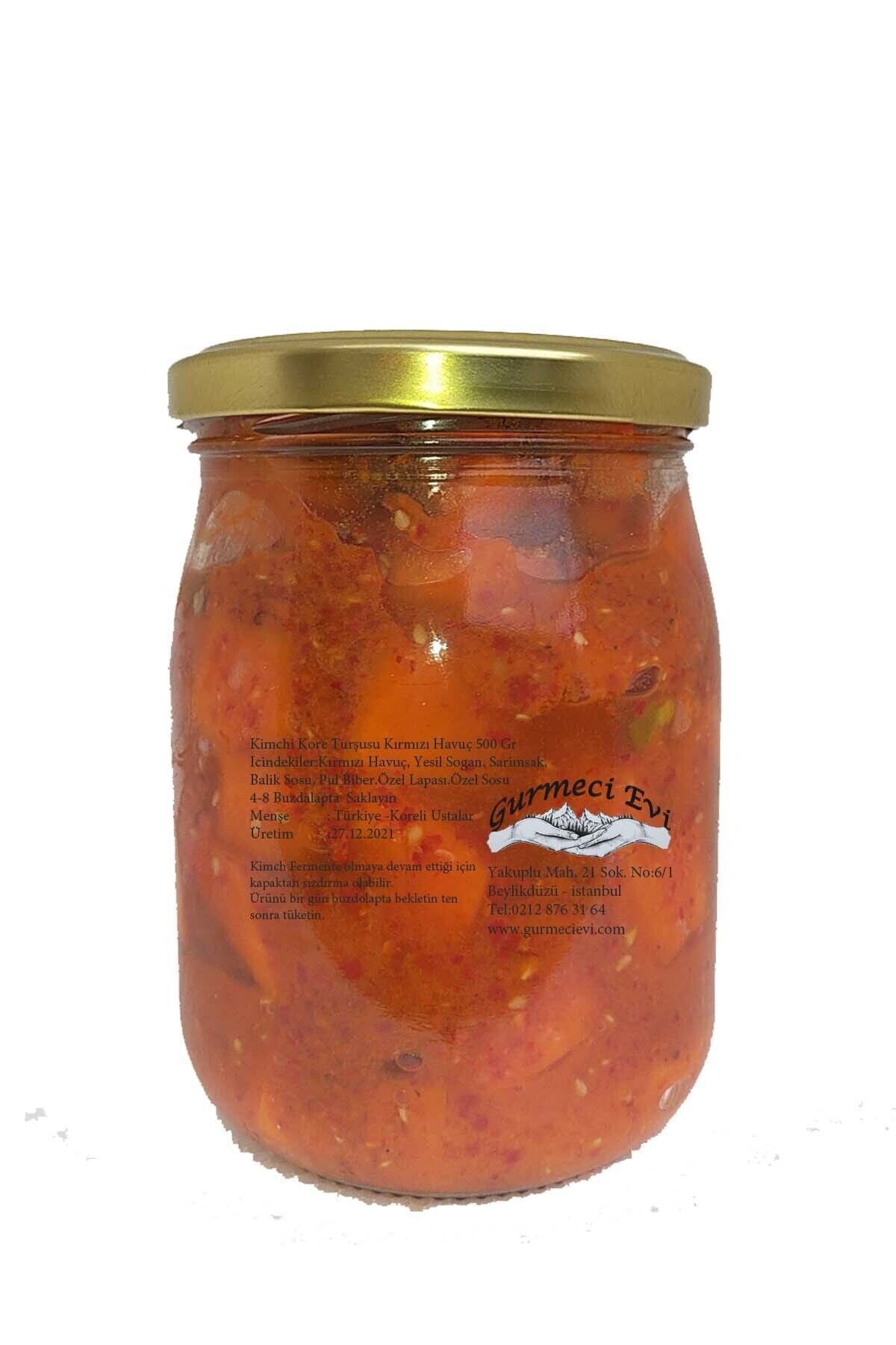 gurmecievi Kimchi Kore Turşusu Kırmızı Havuç Küp 500 Gr