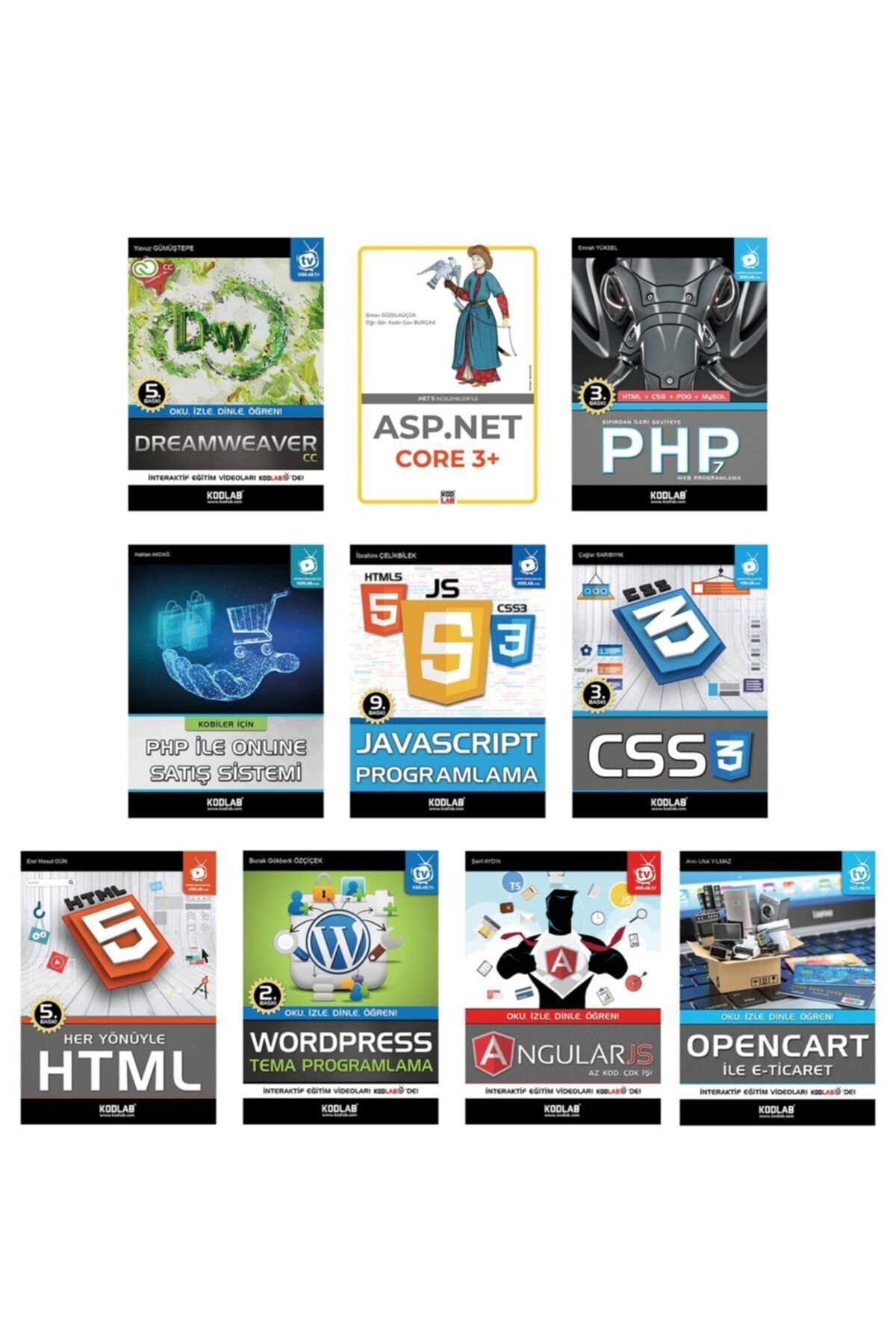 Kodlab Yayın Dağıtım Web Tasarım Seti 3-9 Kitap Takım