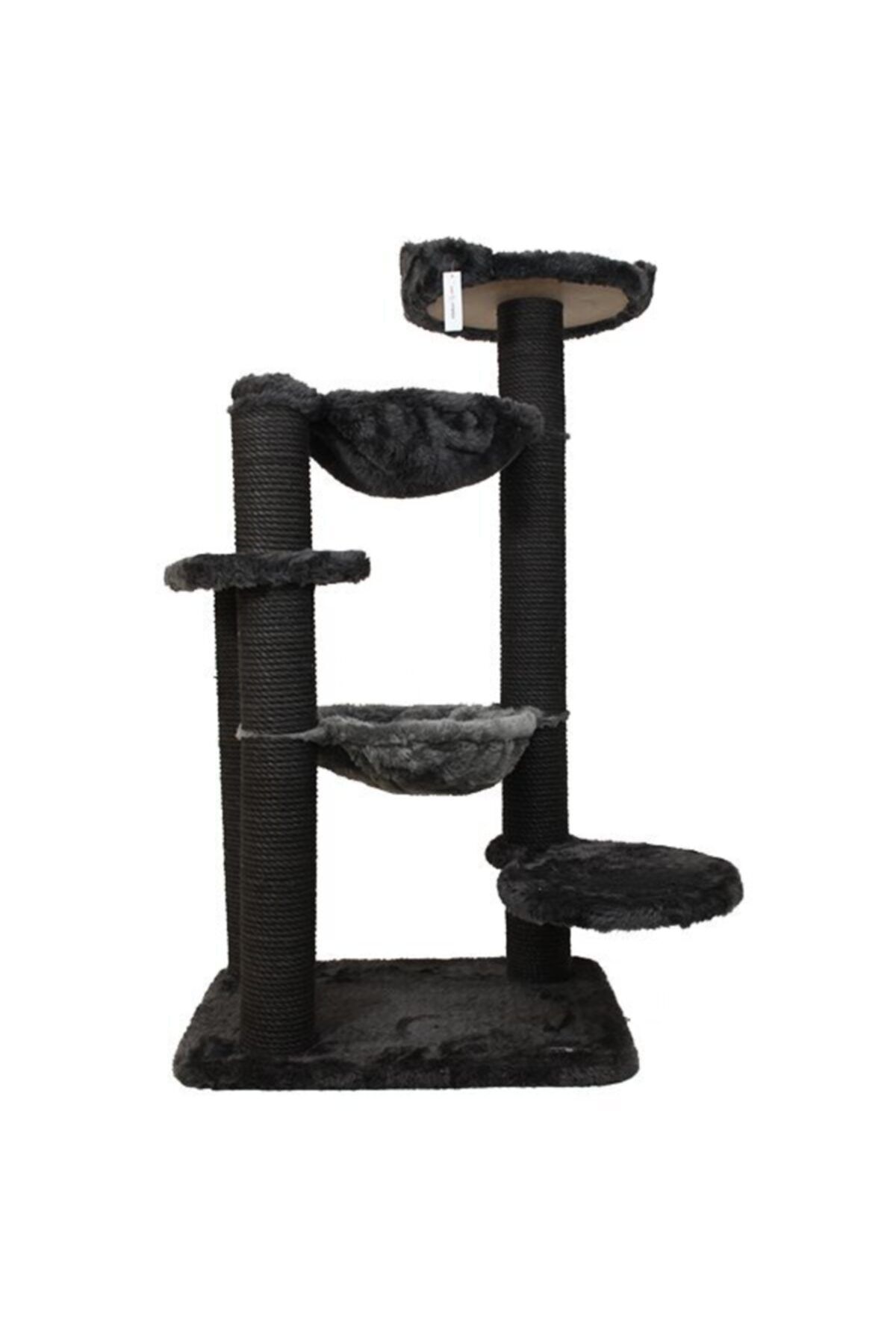 kralle Yuvalı Kedi Tırmalama Ve Oyun Evi Koyu Gri 60x40x112 Cm