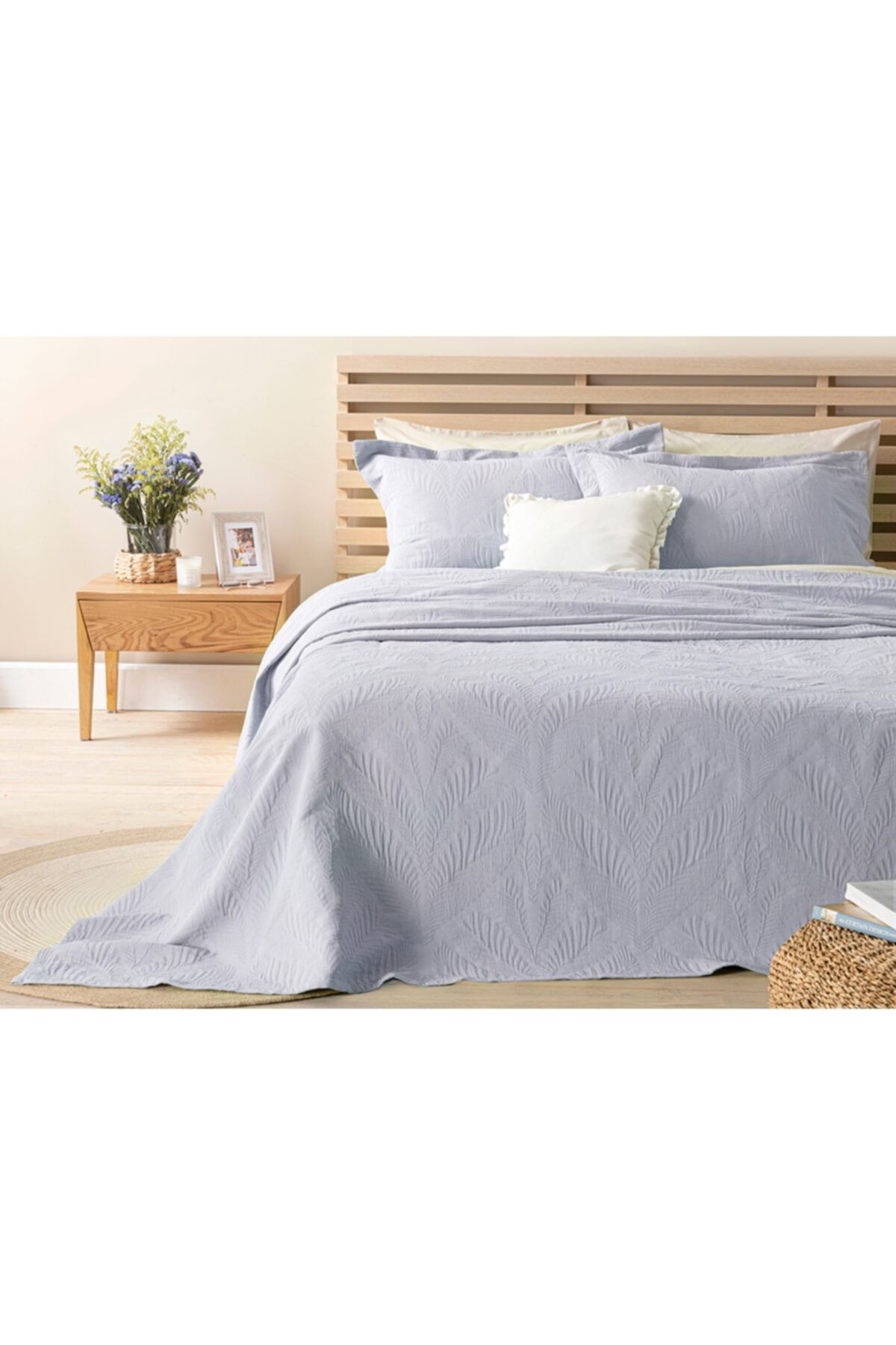 English Home Nervure Kabartma Jakar King Size Yatak Örtüsü Takımı 260x280 Cm Leylak