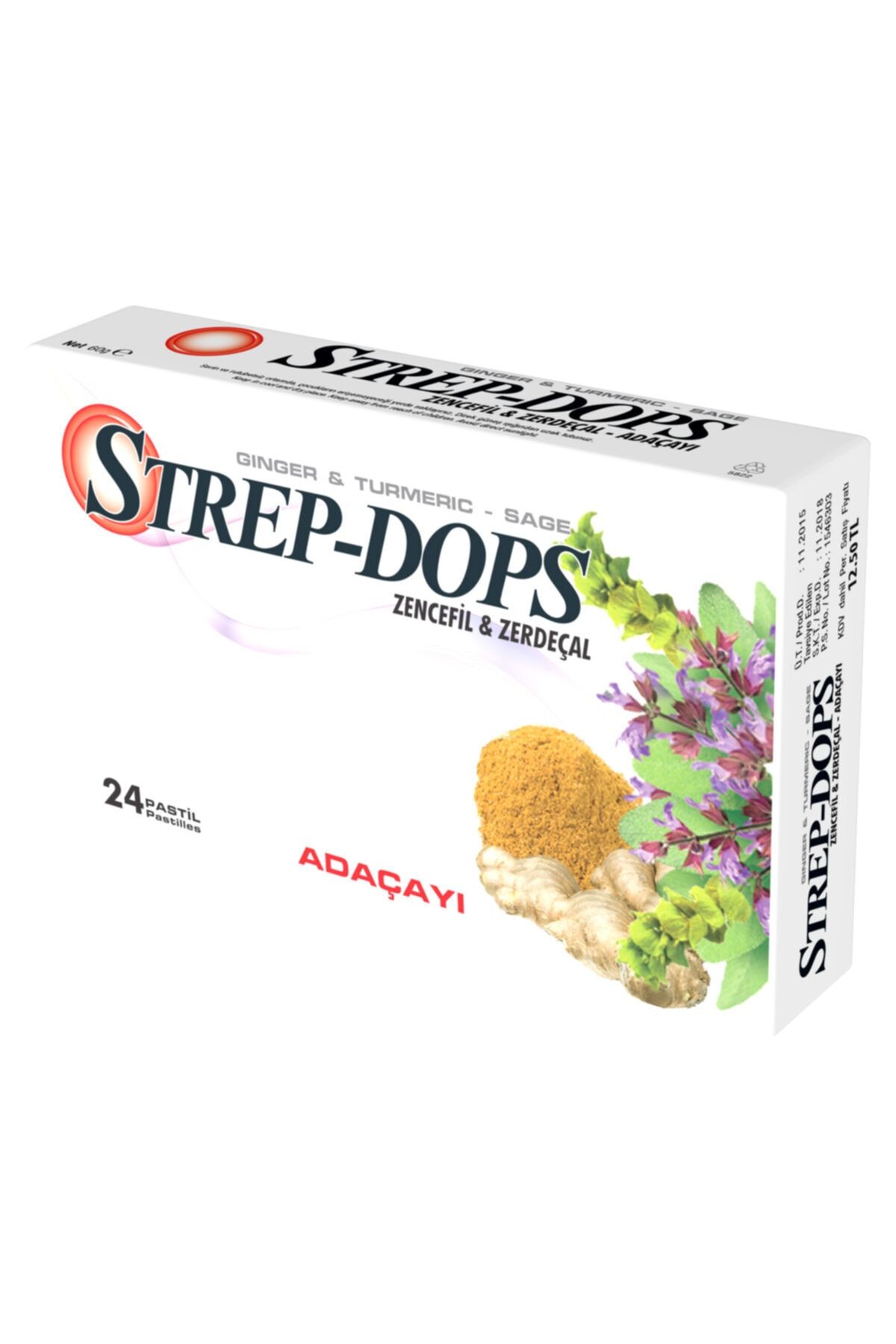 STREPDOPS Zencefil, Zerdeçal & Adaçaylı 24 Pastil