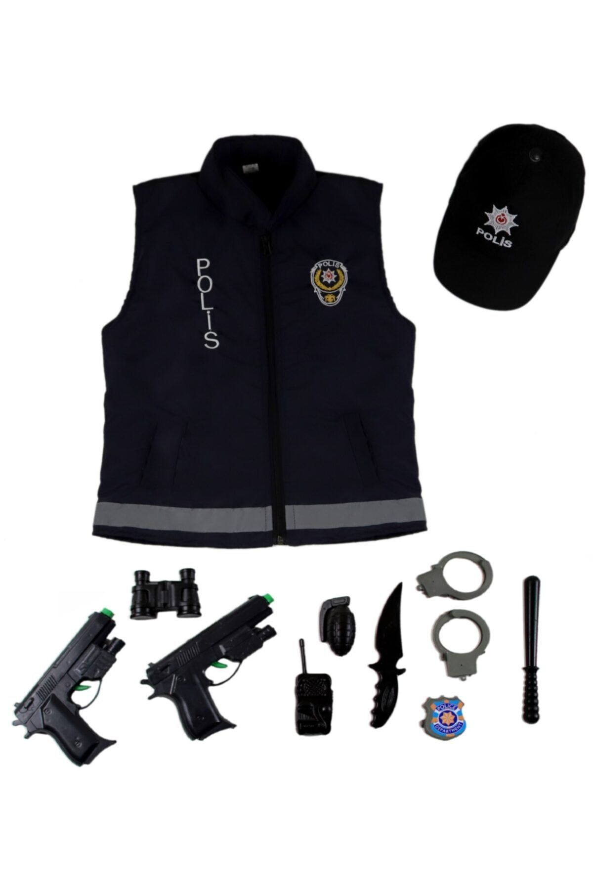Liyavera Unisex Lacivert Polis Şapka Ve Yeleği Kostümü Çocuk Kıyafeti 2